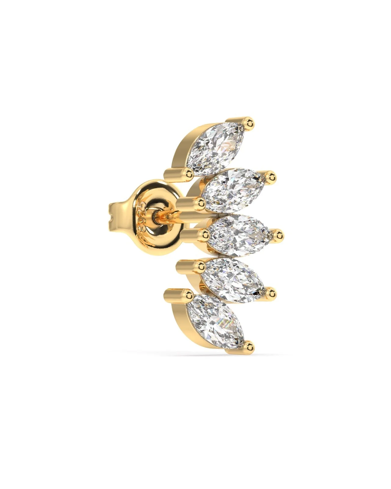 Baguette Stone Crown Stud Earrings - Image 3