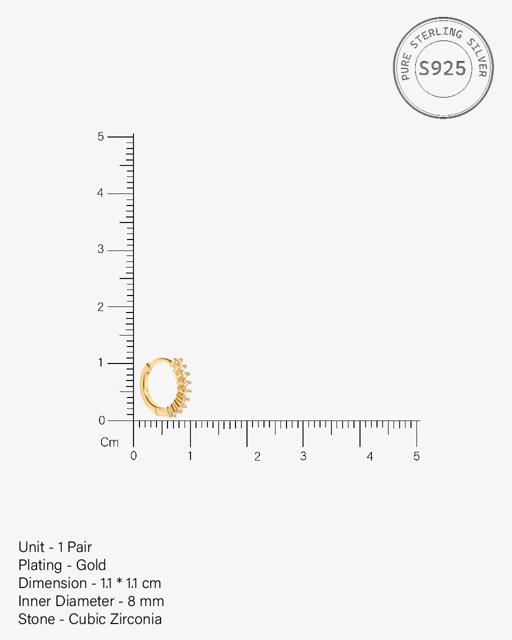 Binding Stone Hoop Earrings - Image 3