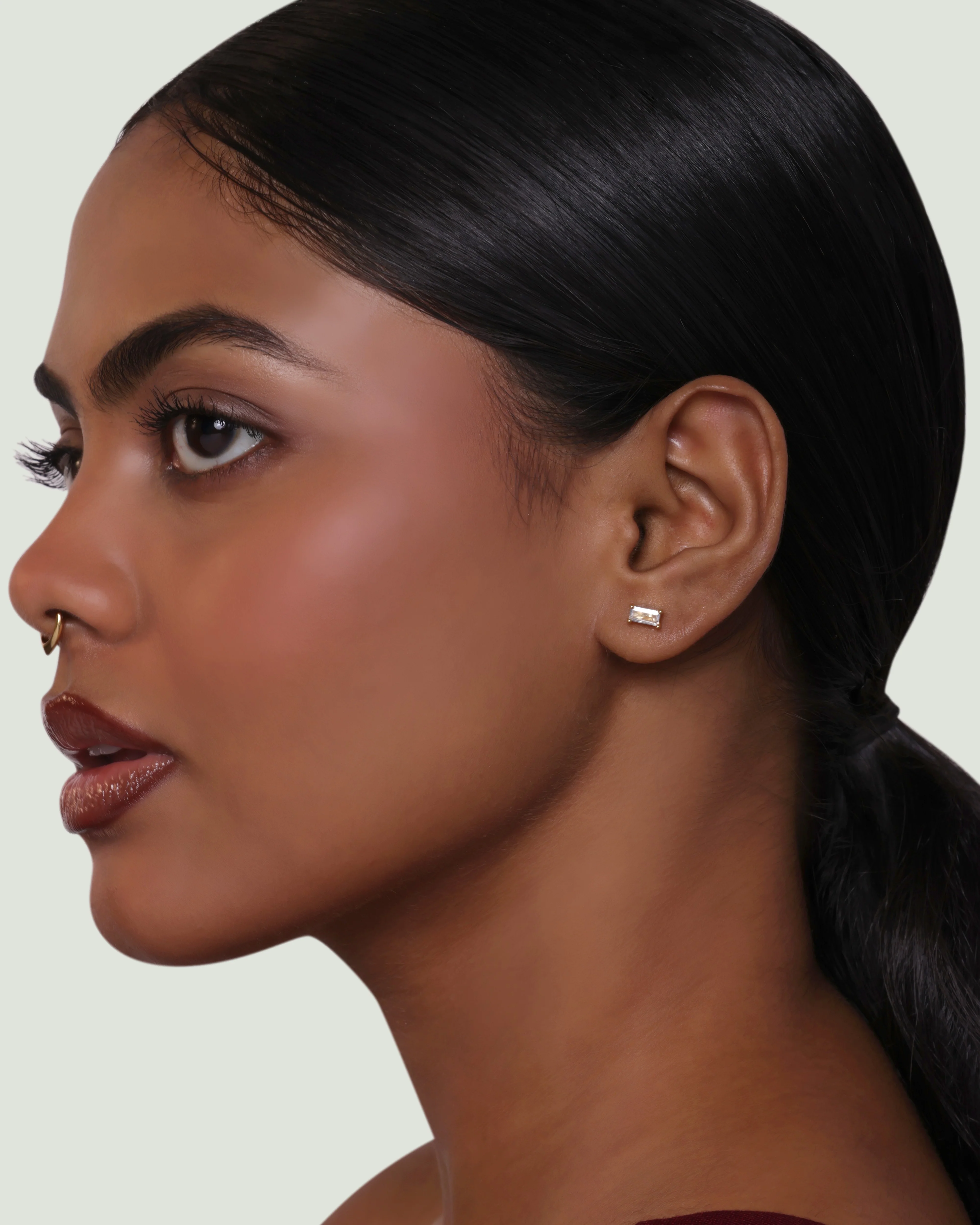 Boxy Flat Back Stud Earrings - Image 2