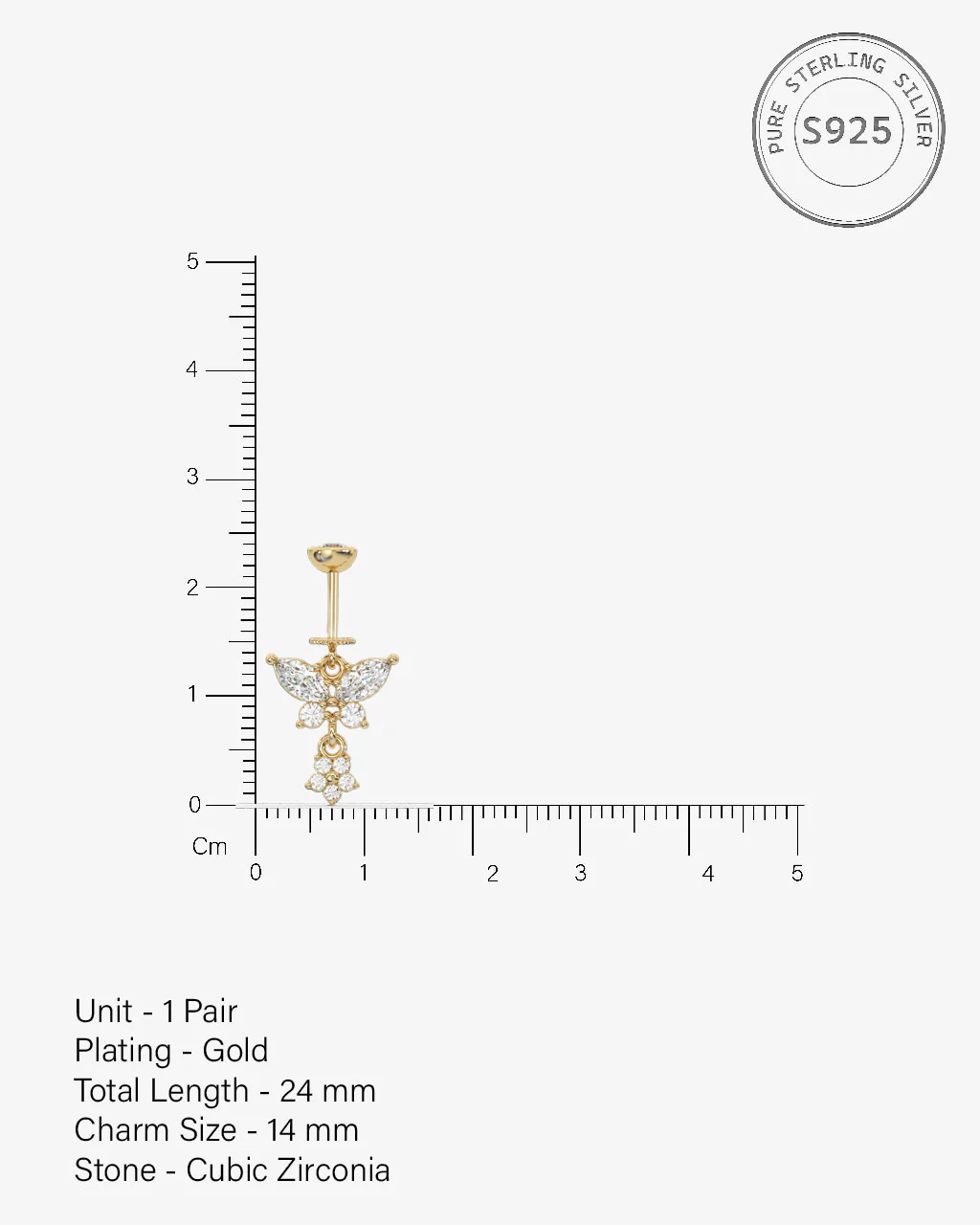 Butterfly Drop Helix Hanging Earrings - Image 4