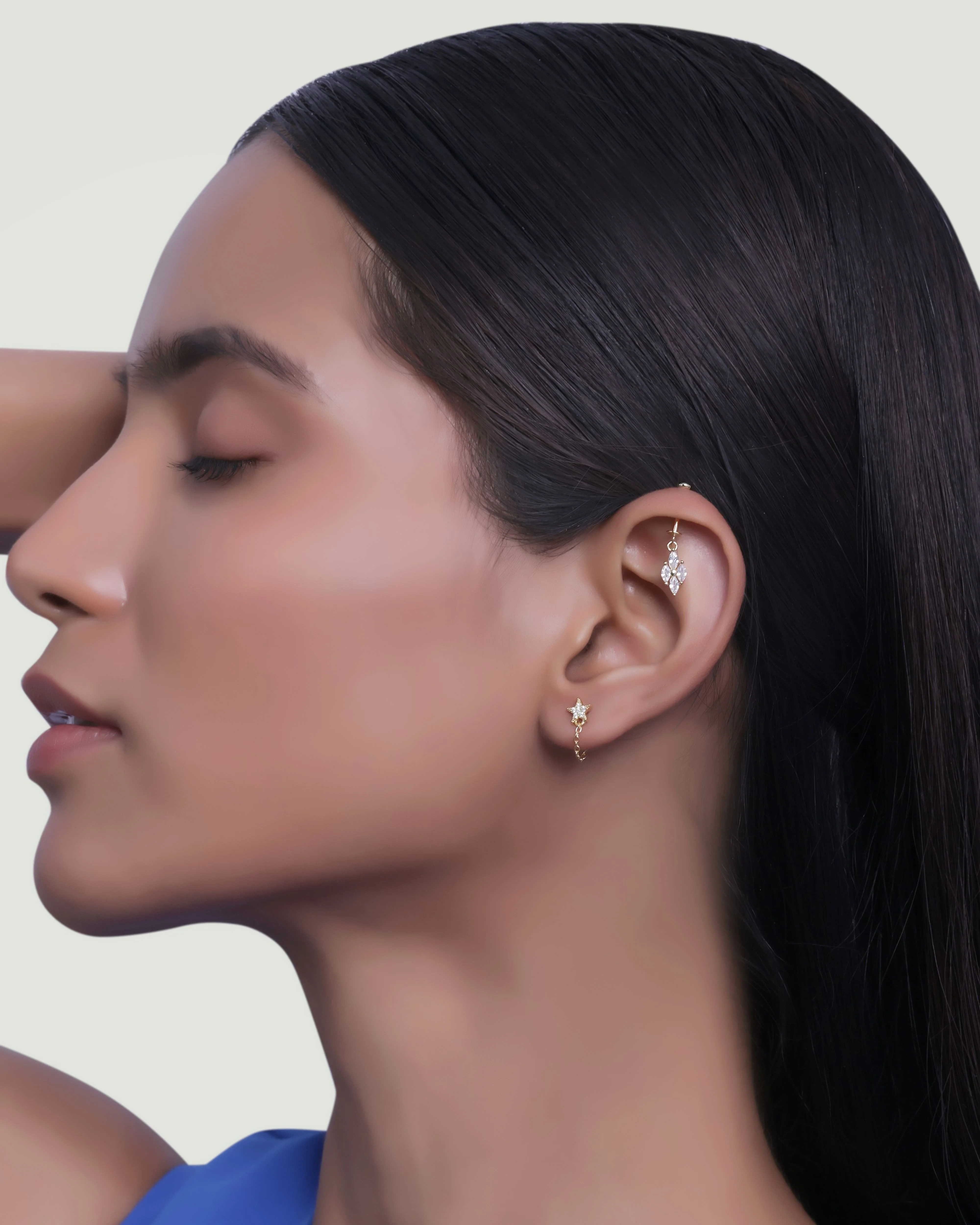 Camellia Helix Piercings Hanging Earrings - Image 2