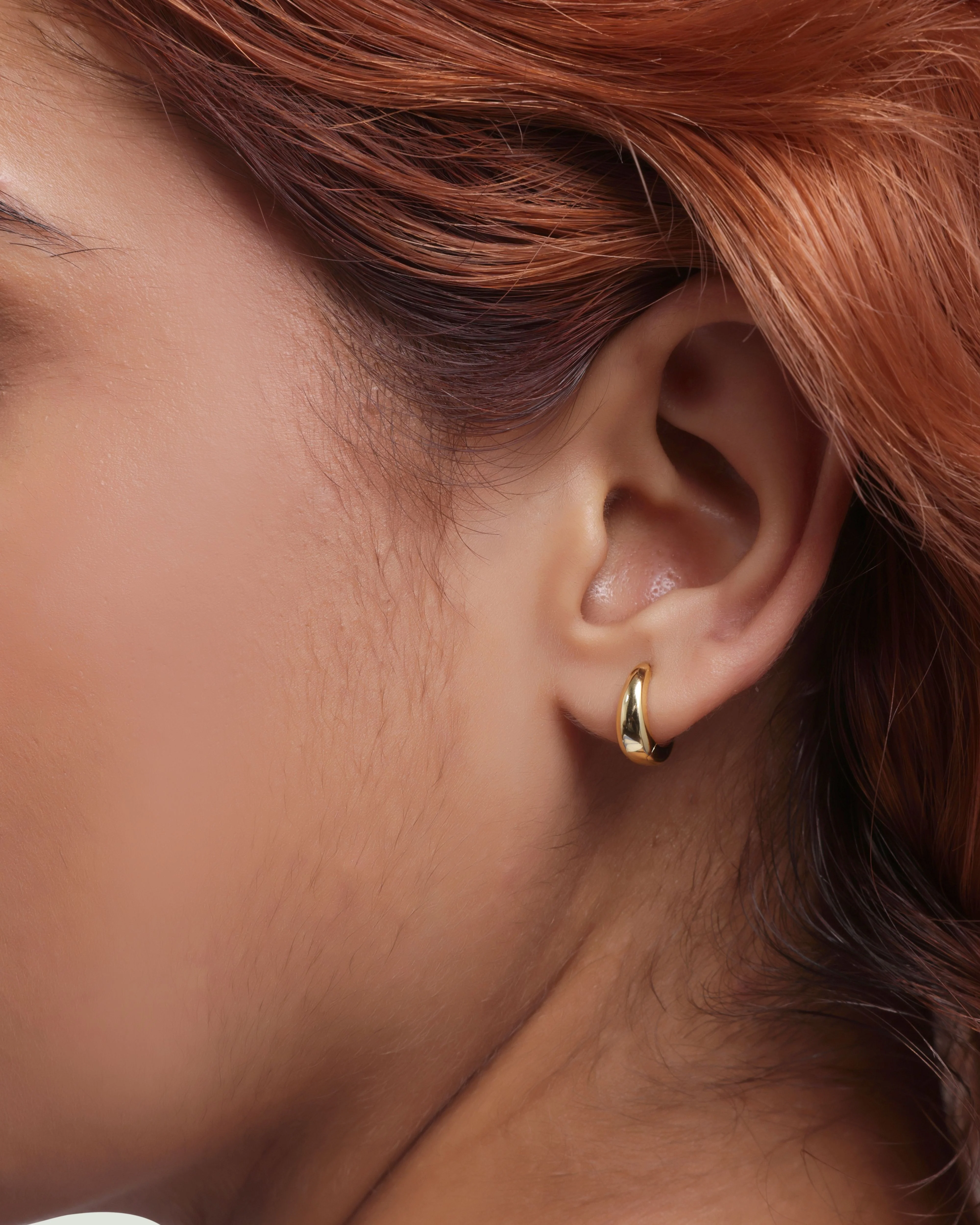 Chunky Thick Hoop Earrings - Image 2