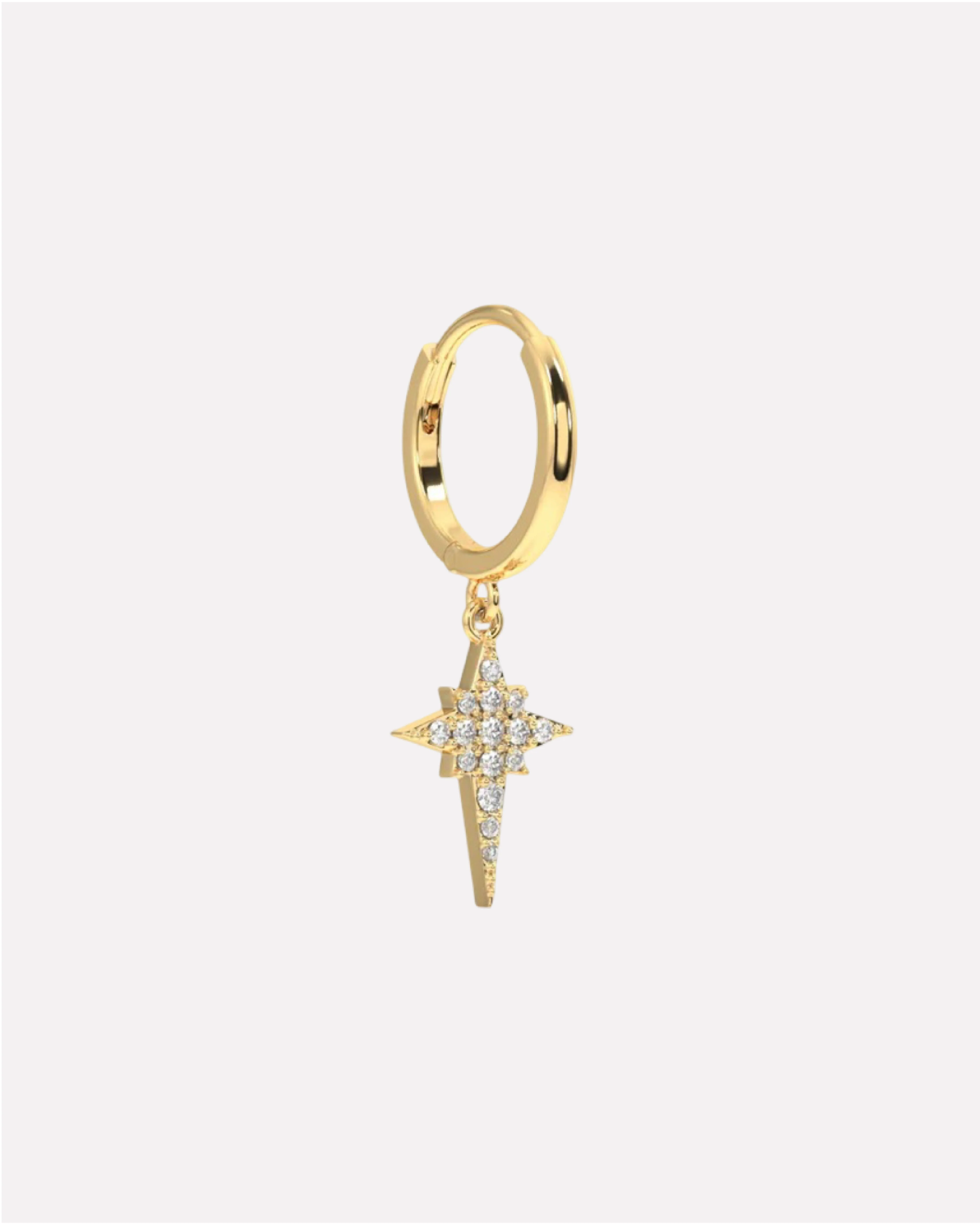 Elongated Star Hoop Earrings - Image 3