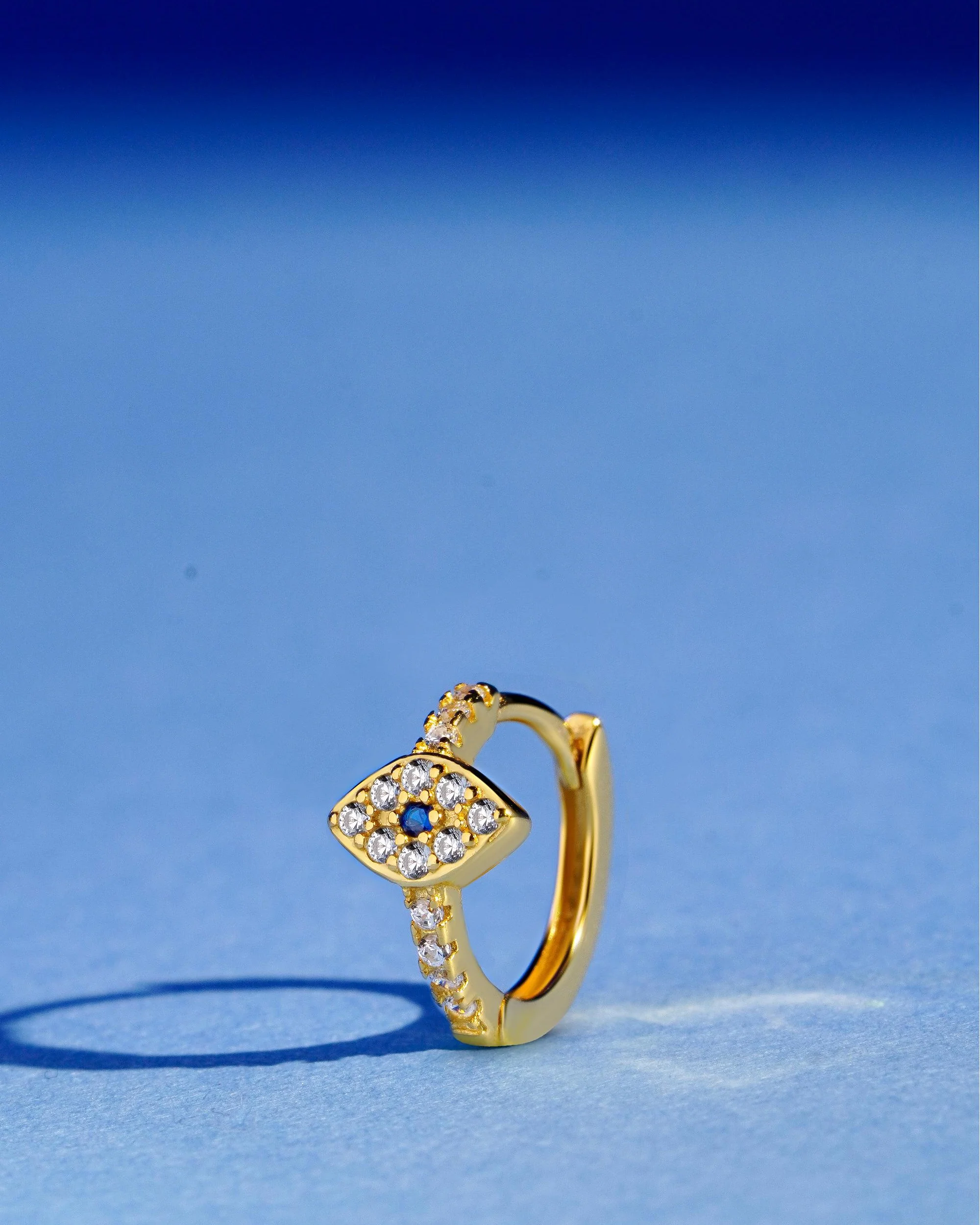 Evil Eye Huggee Hoop Earrings - Image 3