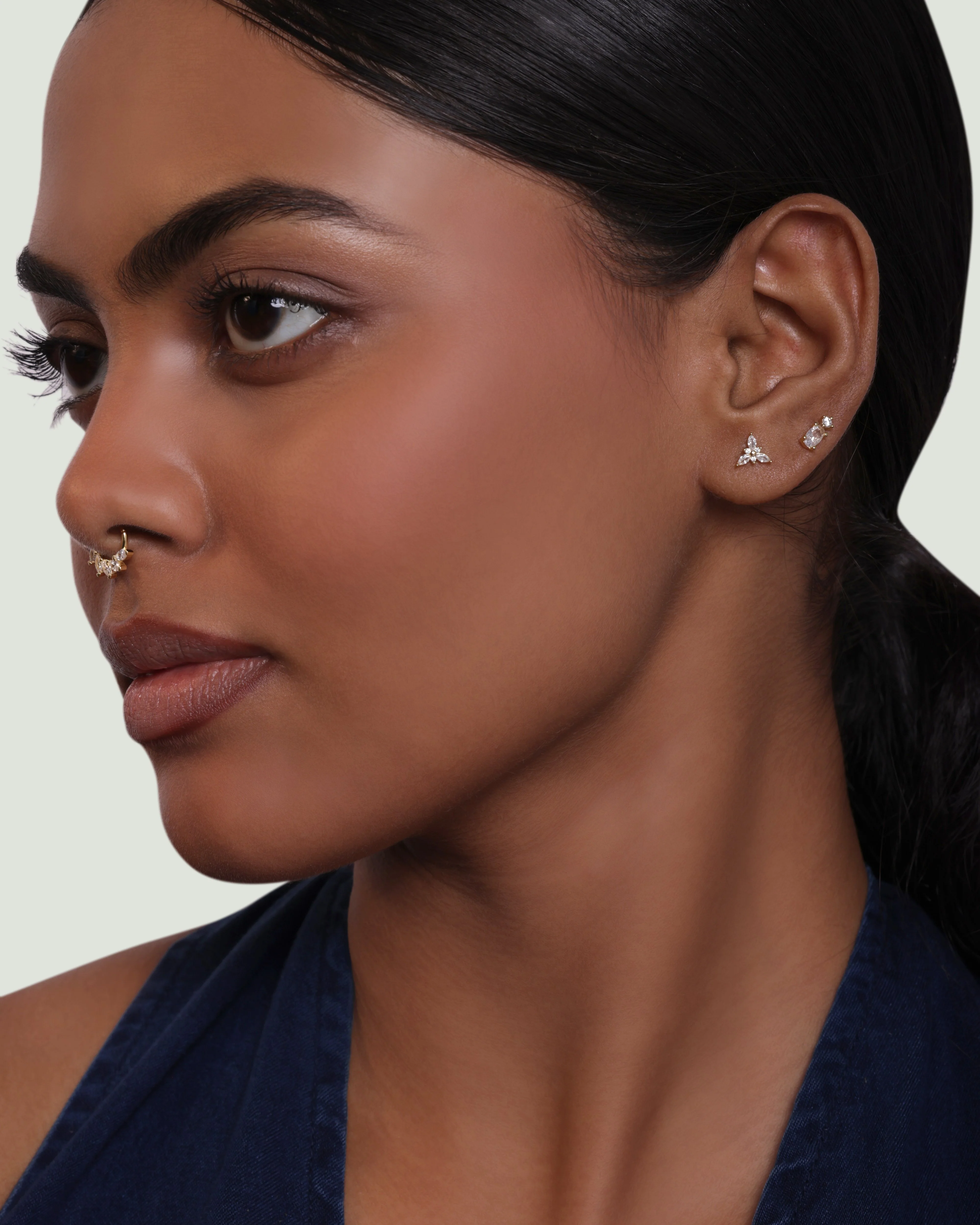 Iris Flat Back Stud Earrings - Image 3