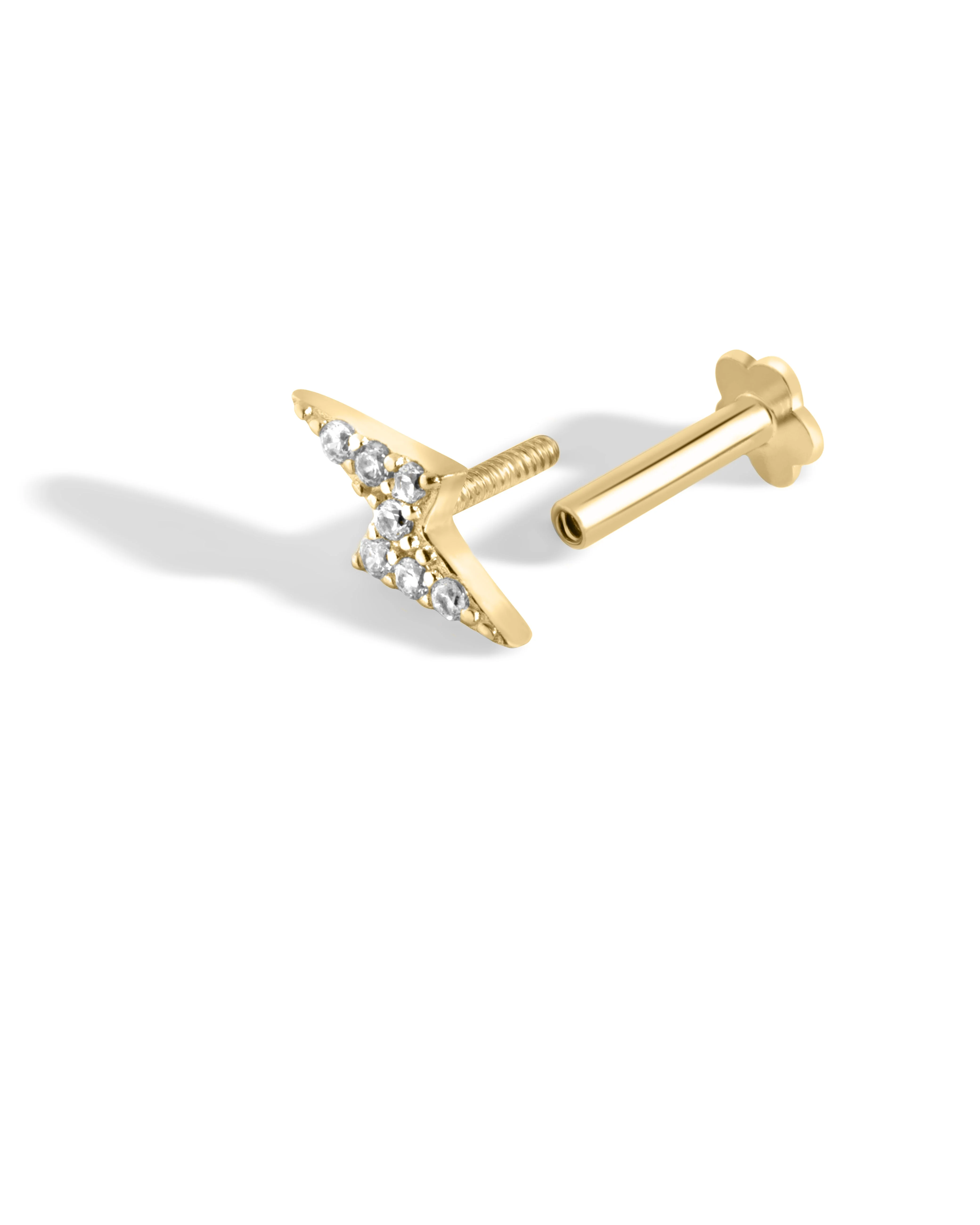Lightning Thunder Flat Back Screw Stud Earrings - Image 5