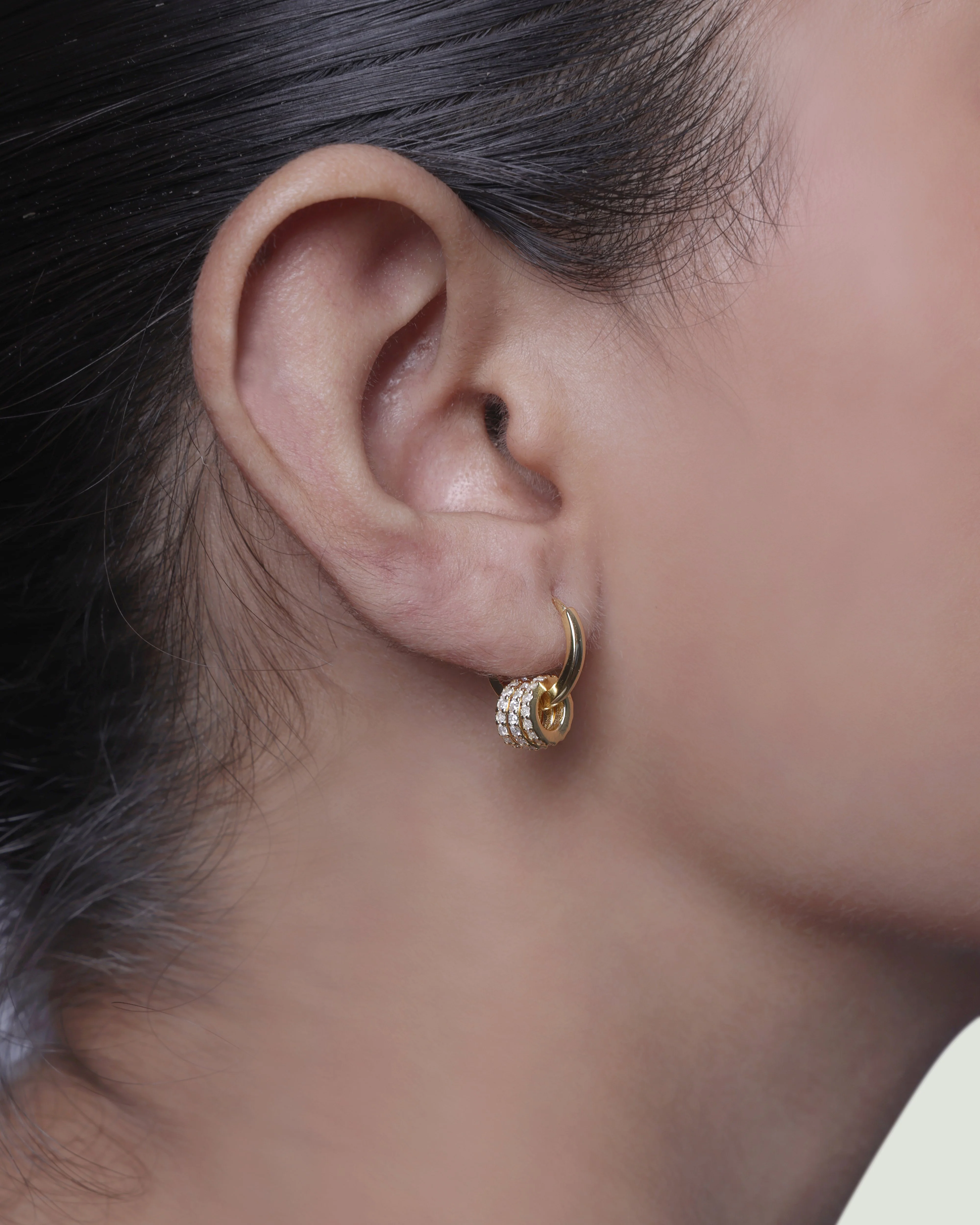 Multi Rings Hoops Earrings - Image 4
