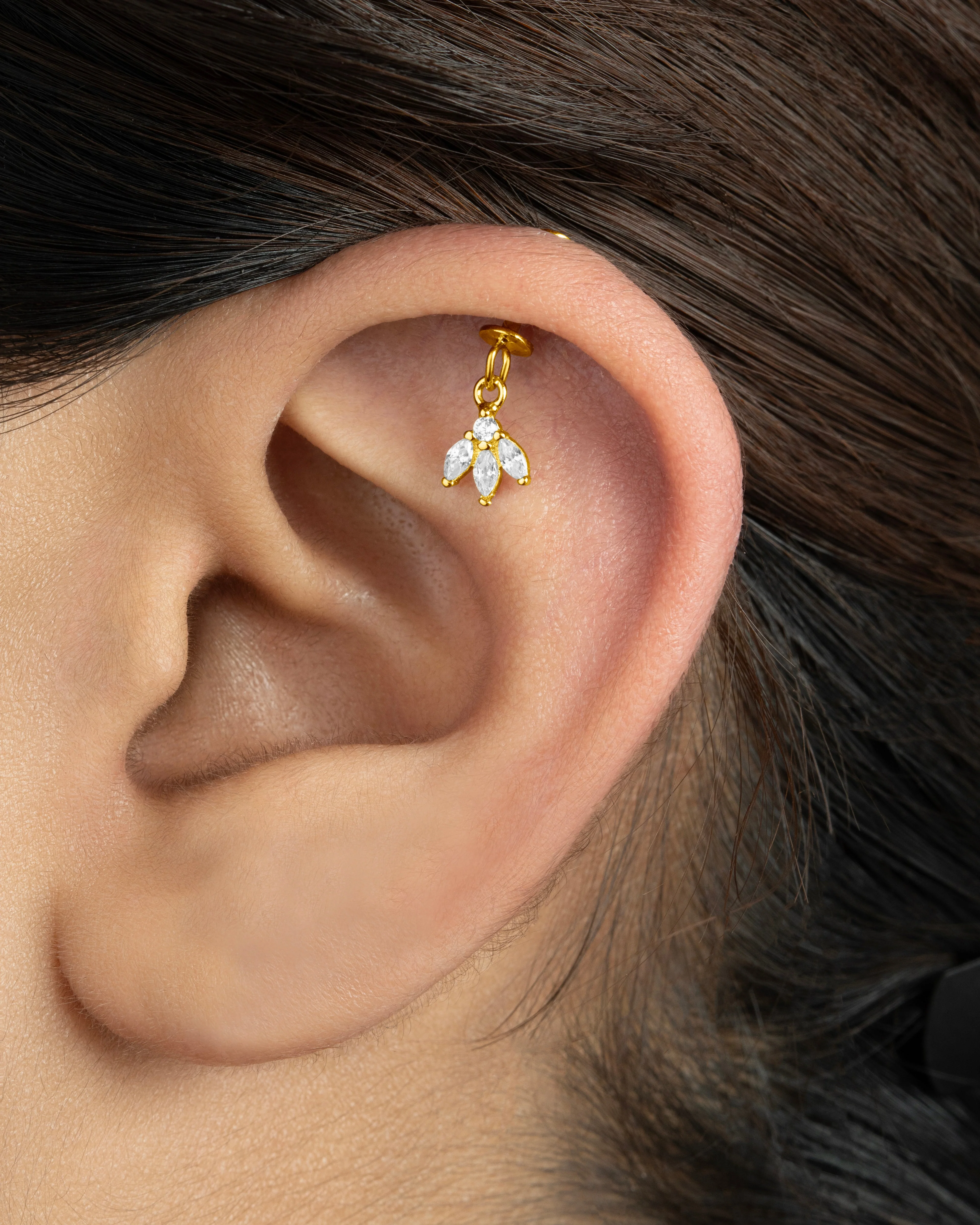 Petal Helix Hanging Earrings - Image 2