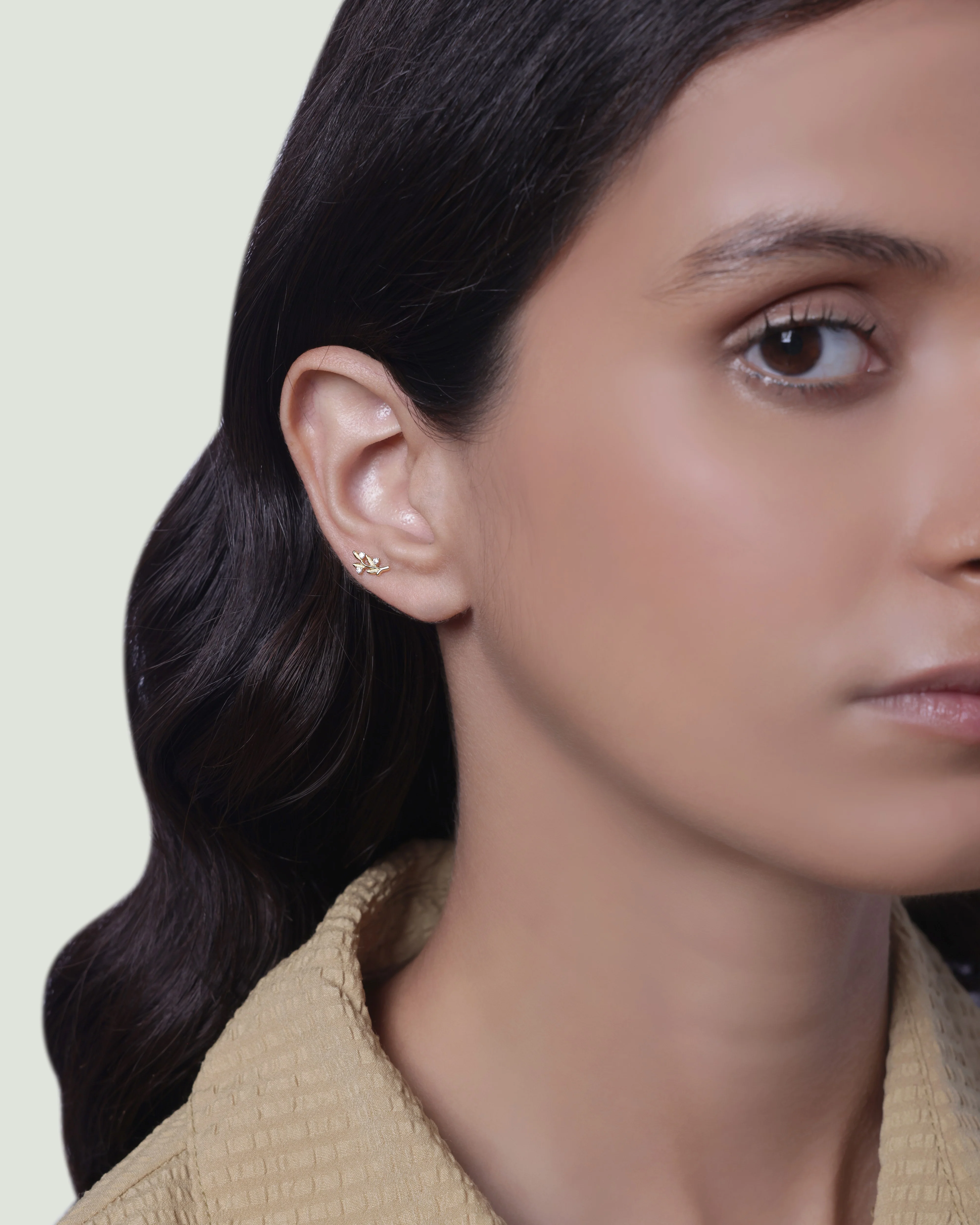 Petal Leaf Spark Flatback Earrings - Image 4
