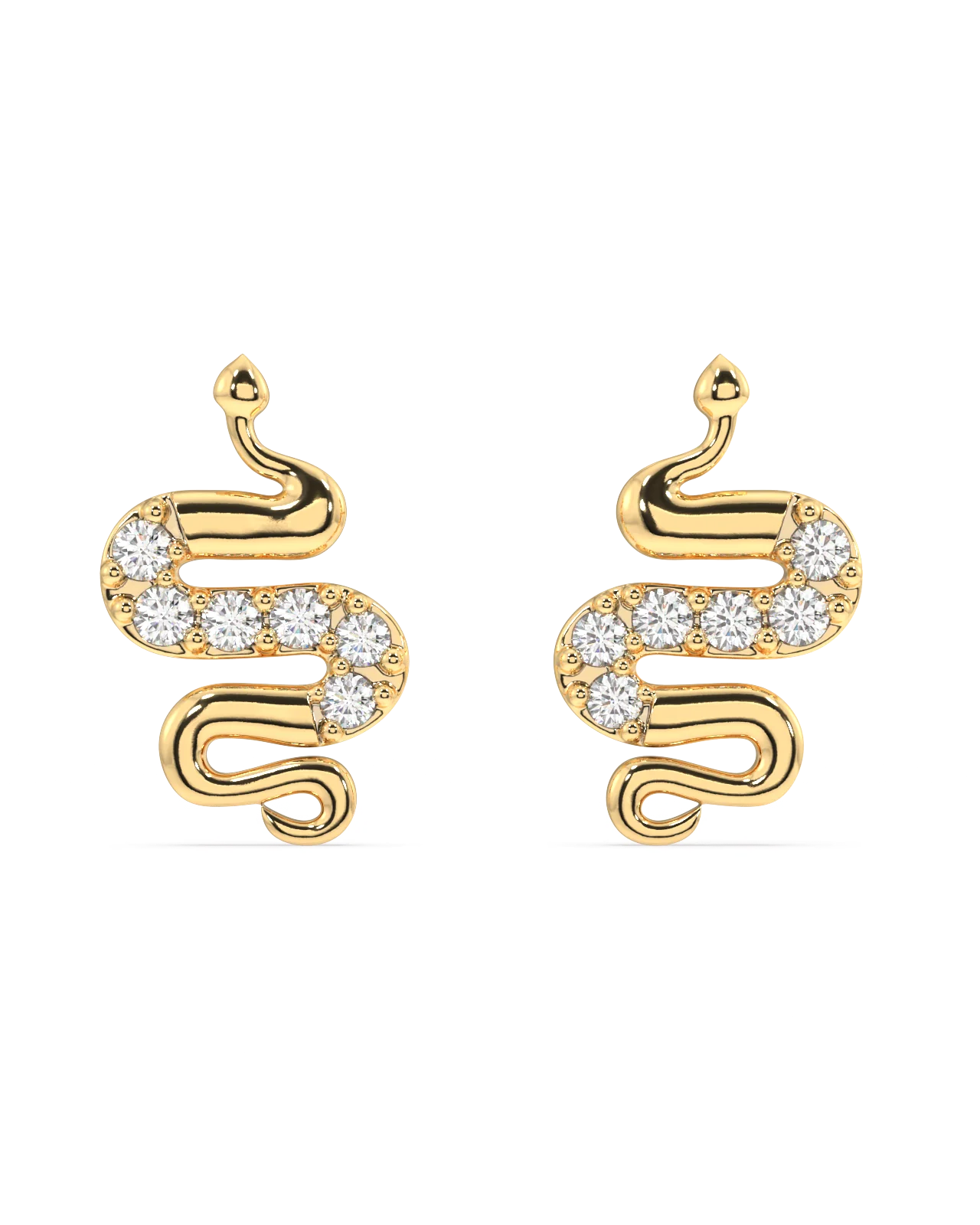 Serpentis-Cubic Zirconia Snake Stud Earrings - Image 5
