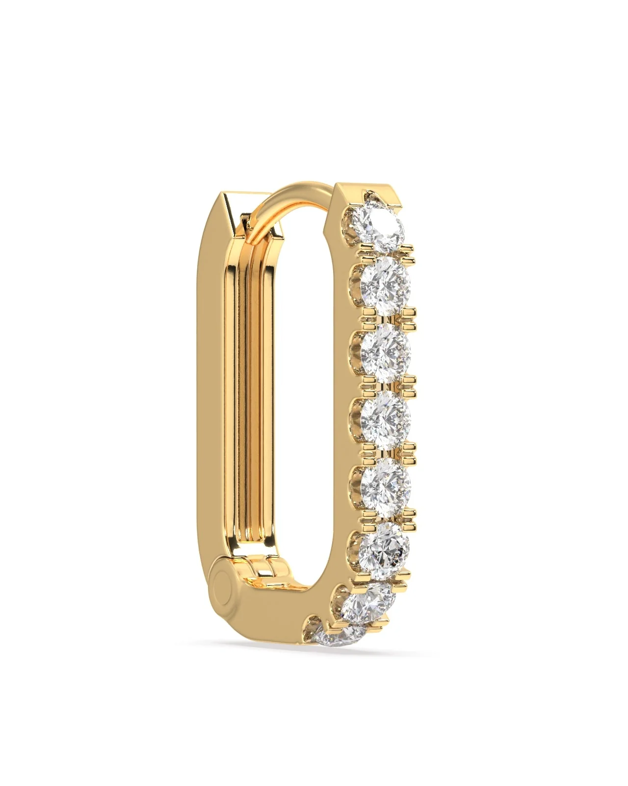 Statement Zirconia Square Hoop Earrings - Image 3