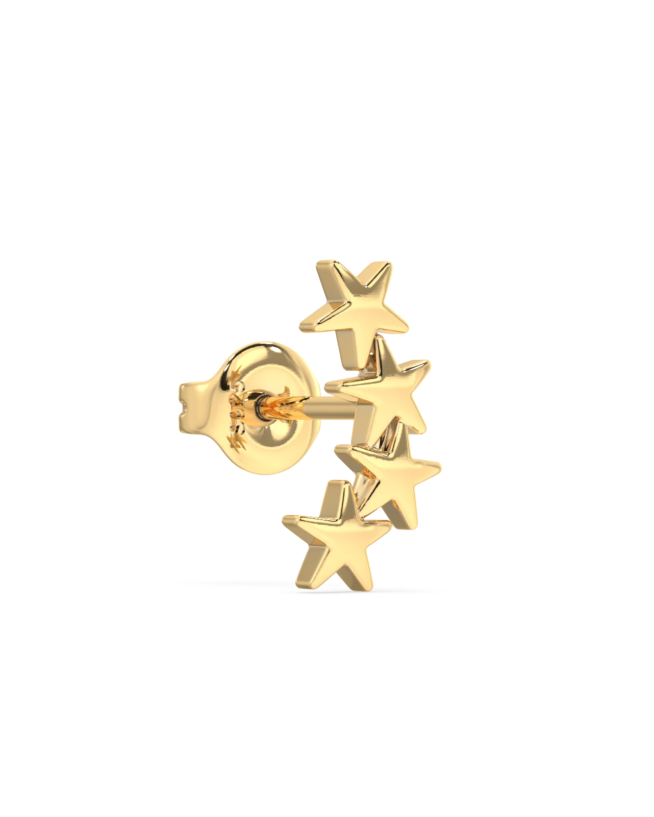 Dainty Four Star Cluster Climber Studs Earrings - Image 4