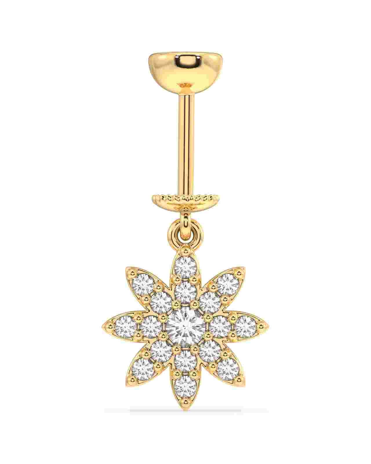 Zircon Paved Sunflower Helix Hanging Earrings - Image 3