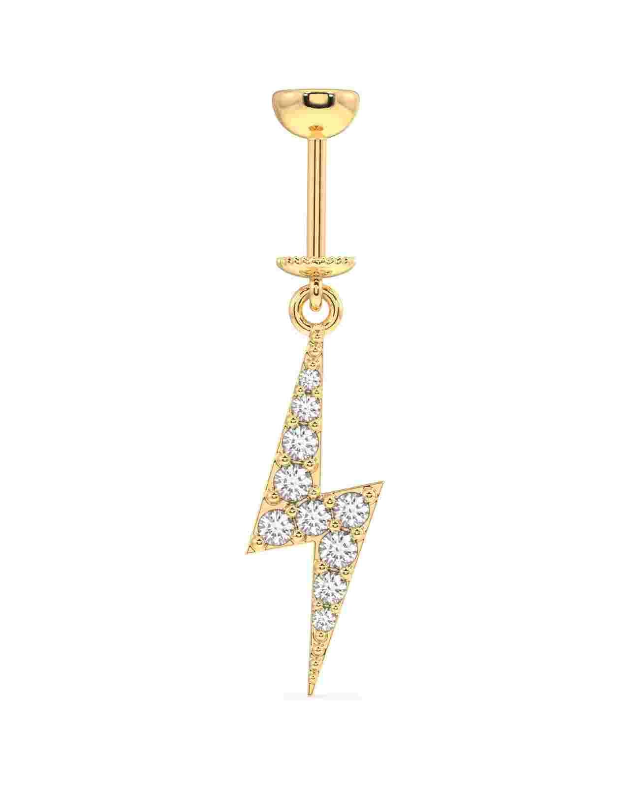 Zircon Studded Thunder Screw Helix Hanging Earrings - Image 2