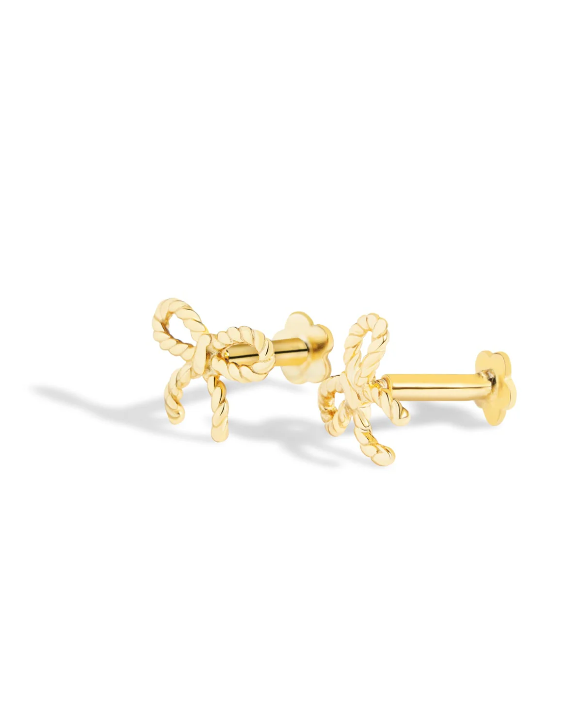 Twisted Bow Knot Flat Back Stud Earrings - Image 4