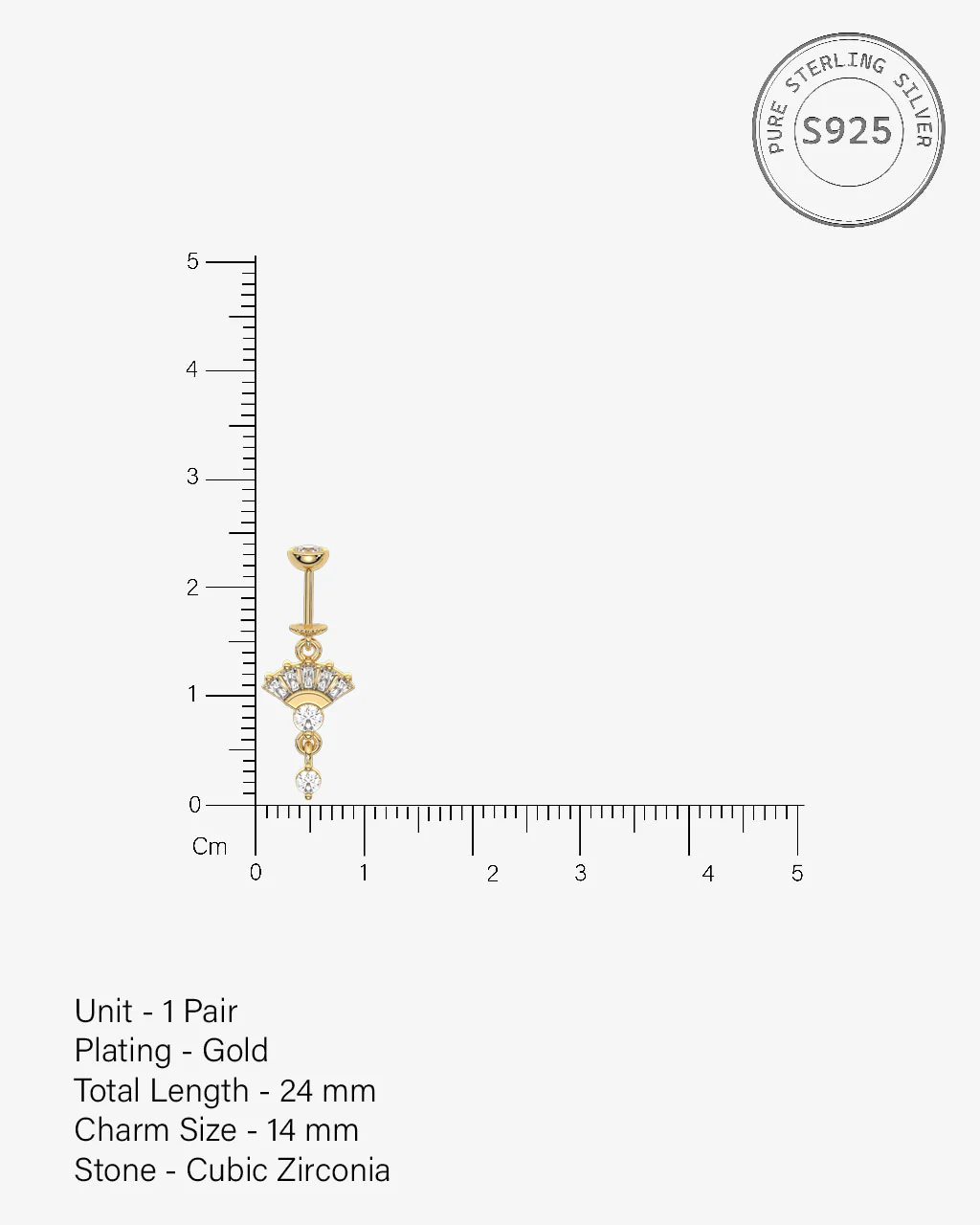 Zirconia Umbrella Helix Hanging Earrings - Image 5
