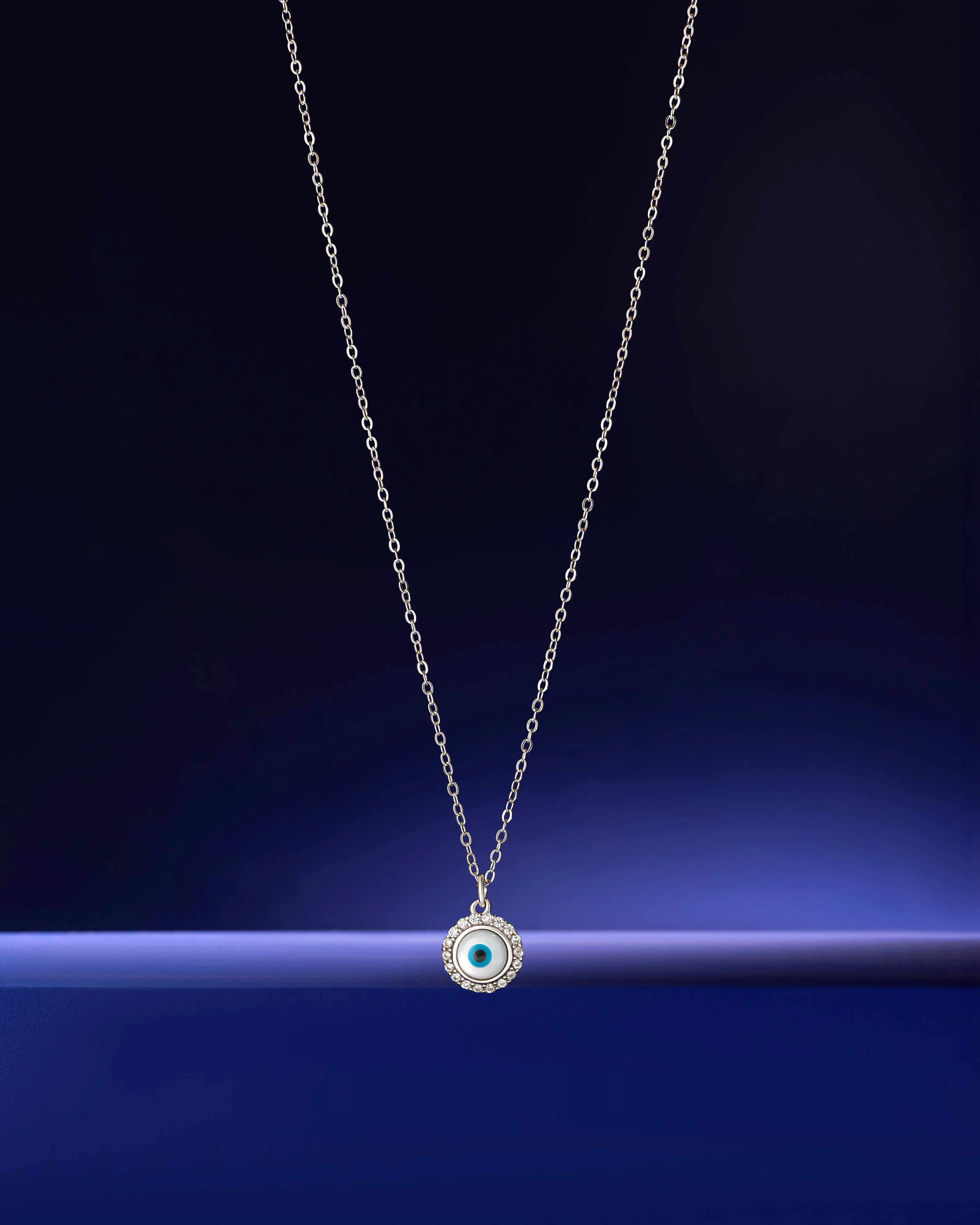 Zircon Pave' Evil Eye Necklace - Image 3