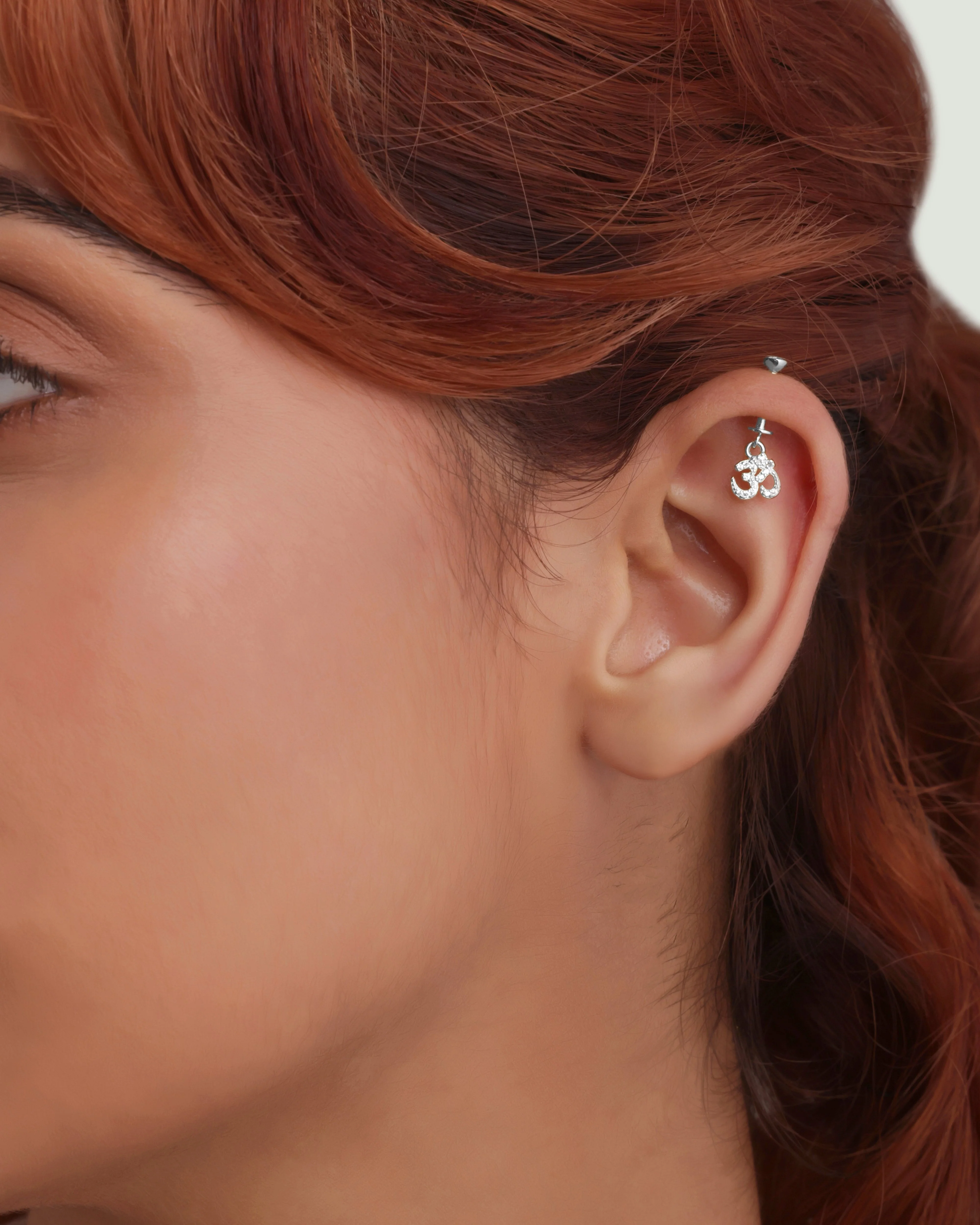 Aum Om Fine Screw Helix Hanging Earrings - Image 4