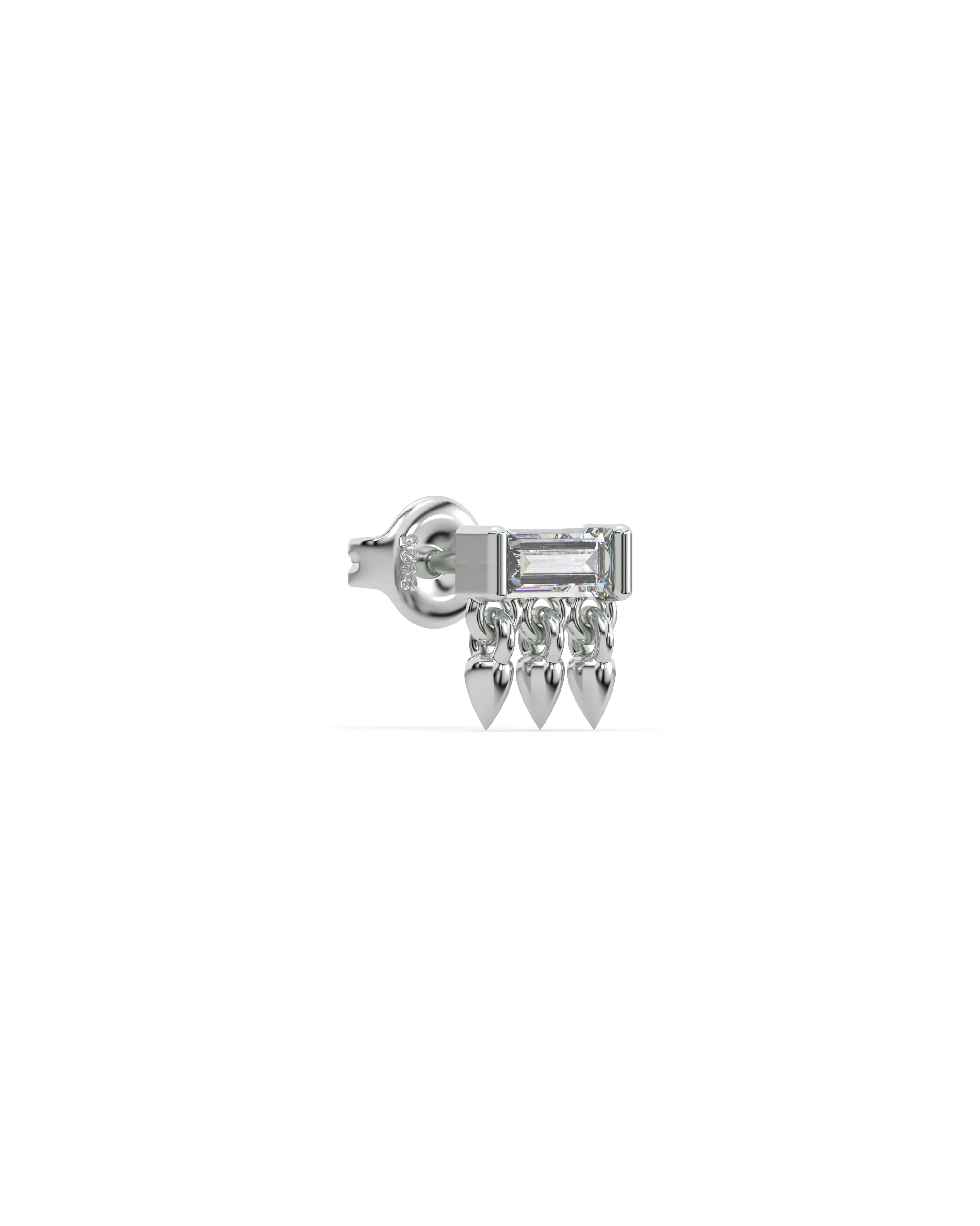 Floating Drops Baguette Stud Earrings - Image 5