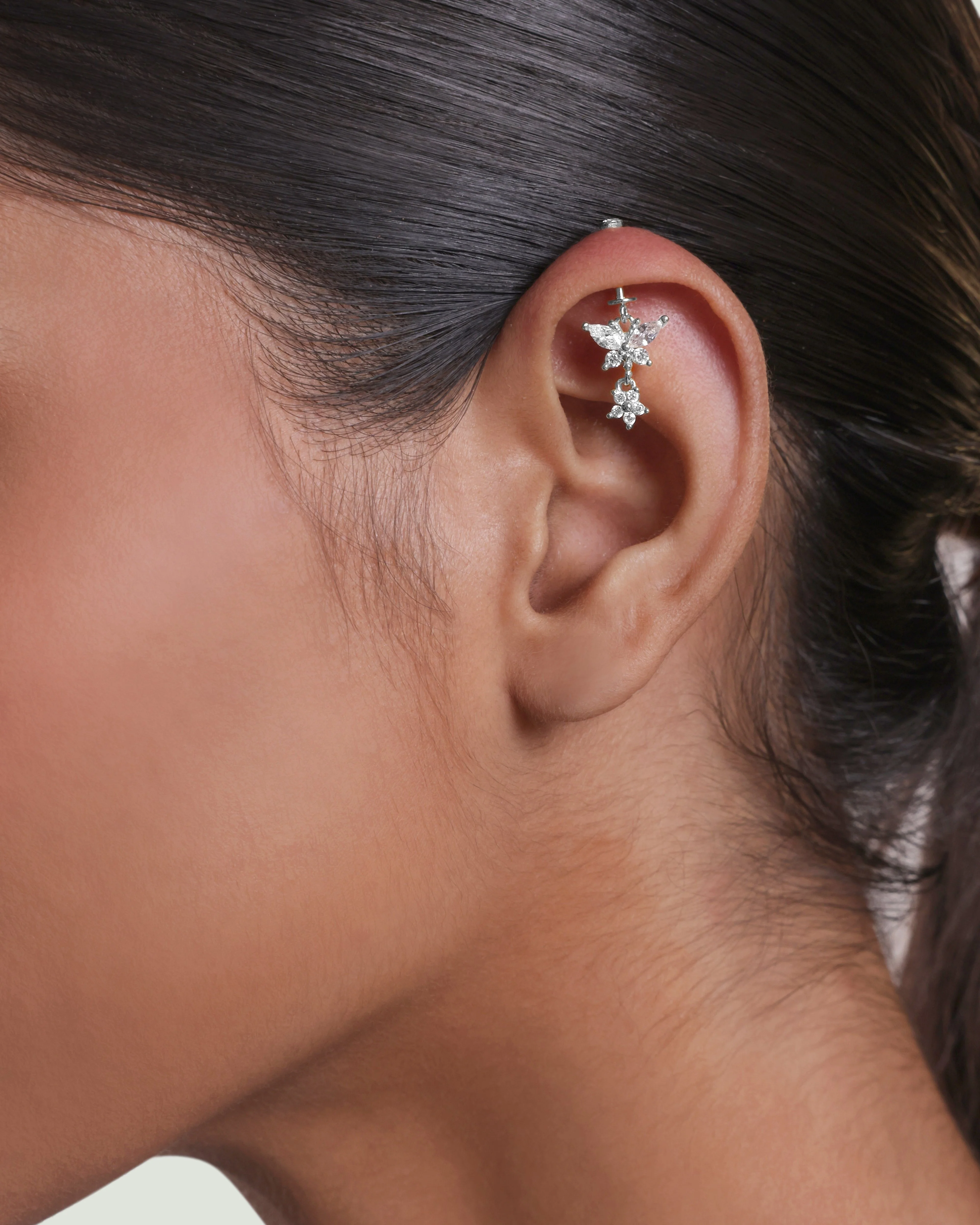 Butterfly Drop Helix Hanging Earrings - Image 2