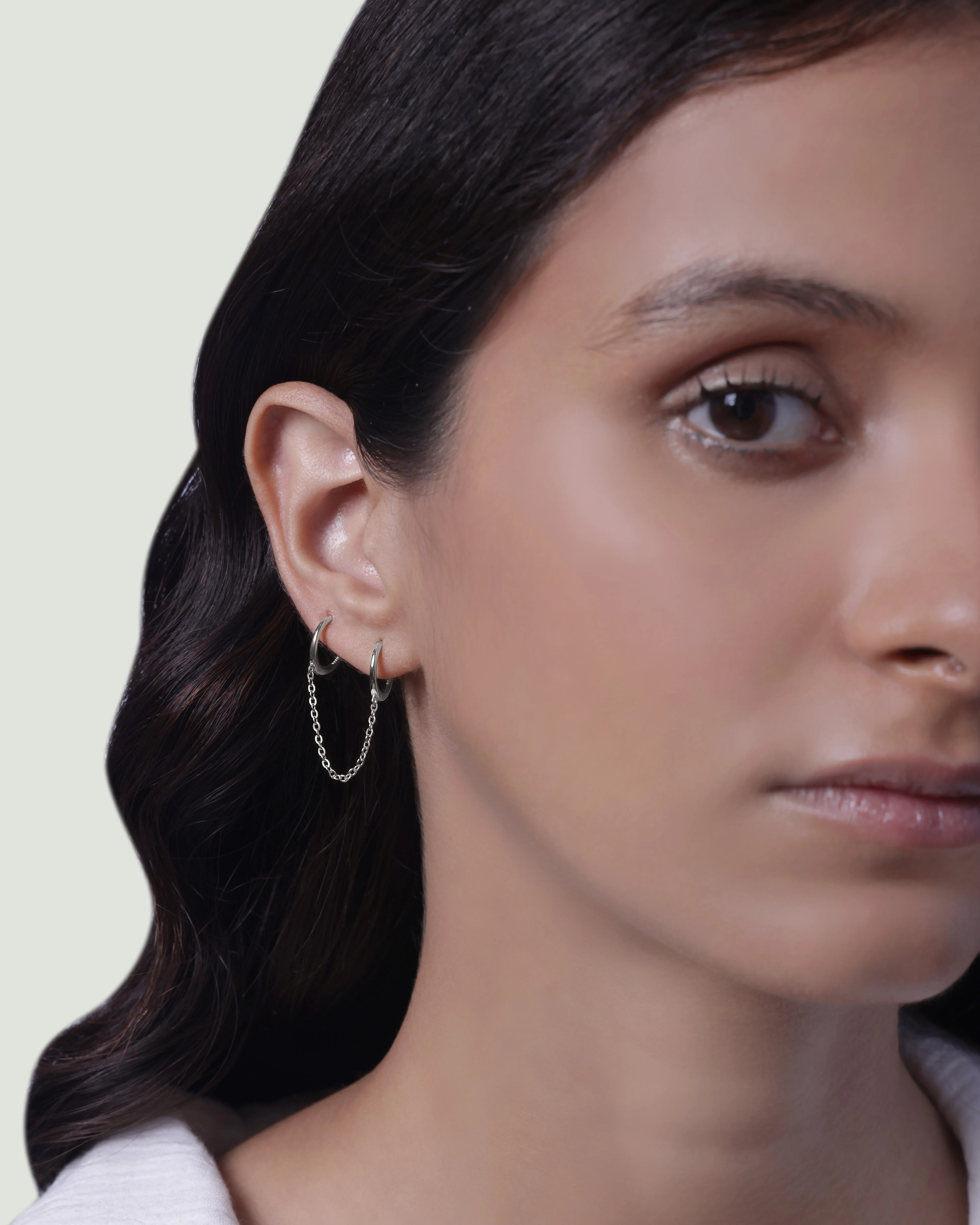 Chain Connector Essential Hoop Chain Earrings - Image 3