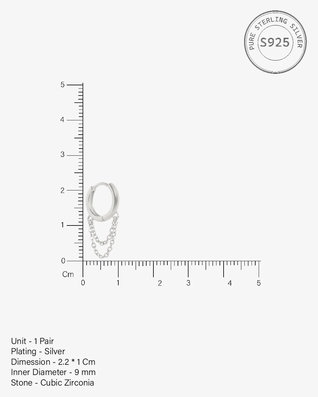 Chain Dangler Hoop Earrings - Image 5