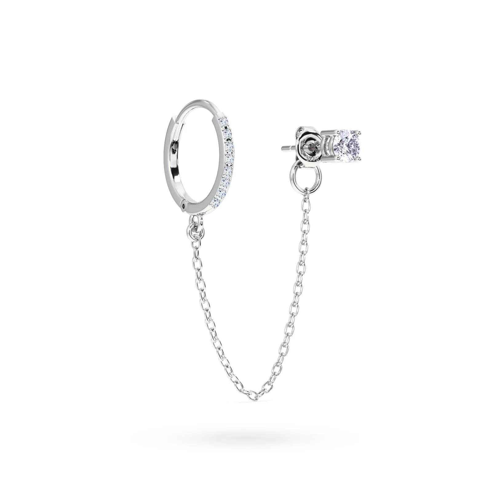 Claw Hoop Connector Chain Earrings - Image 3