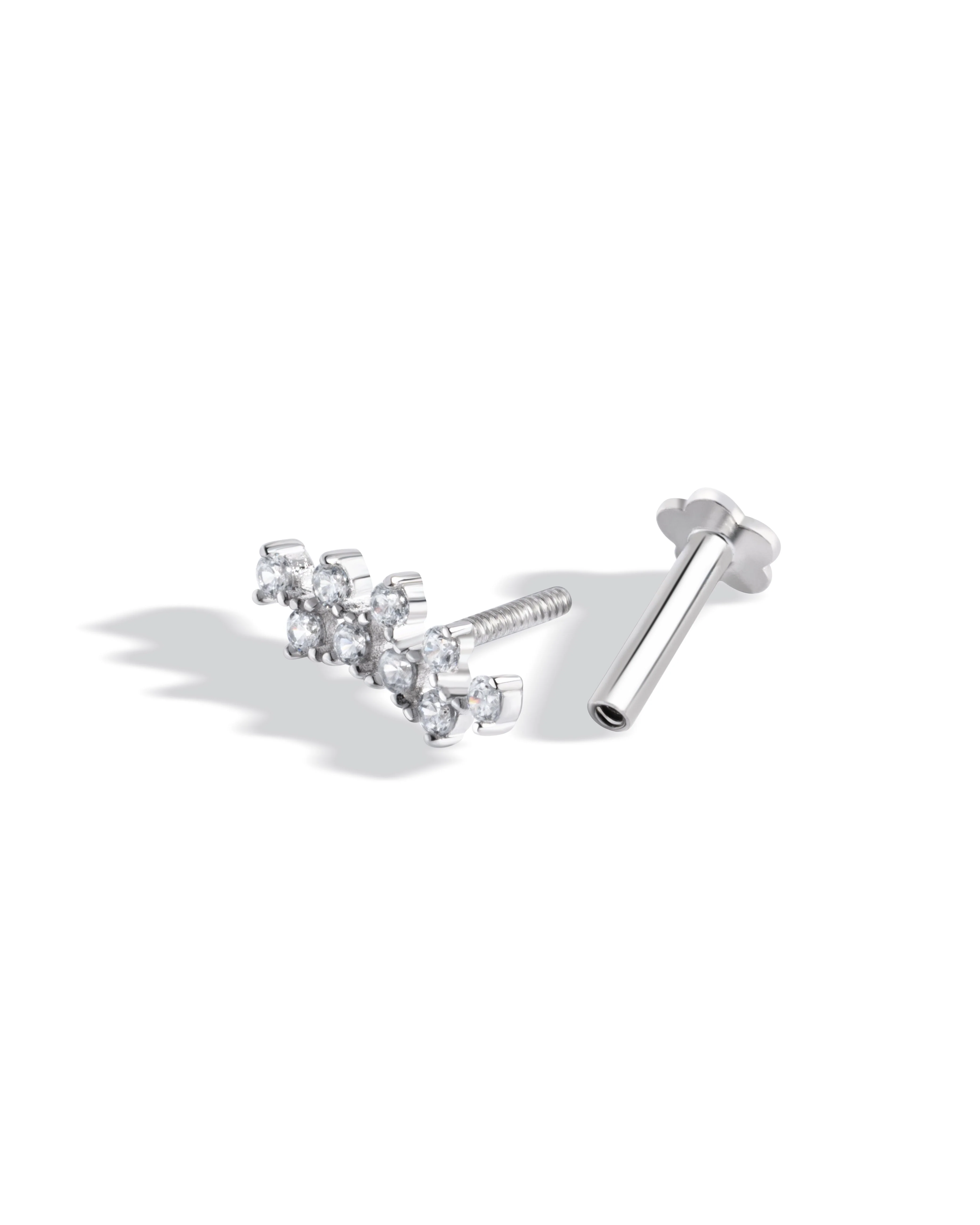Climber Stud Flat Back Screw Stud Earrings - Image 3