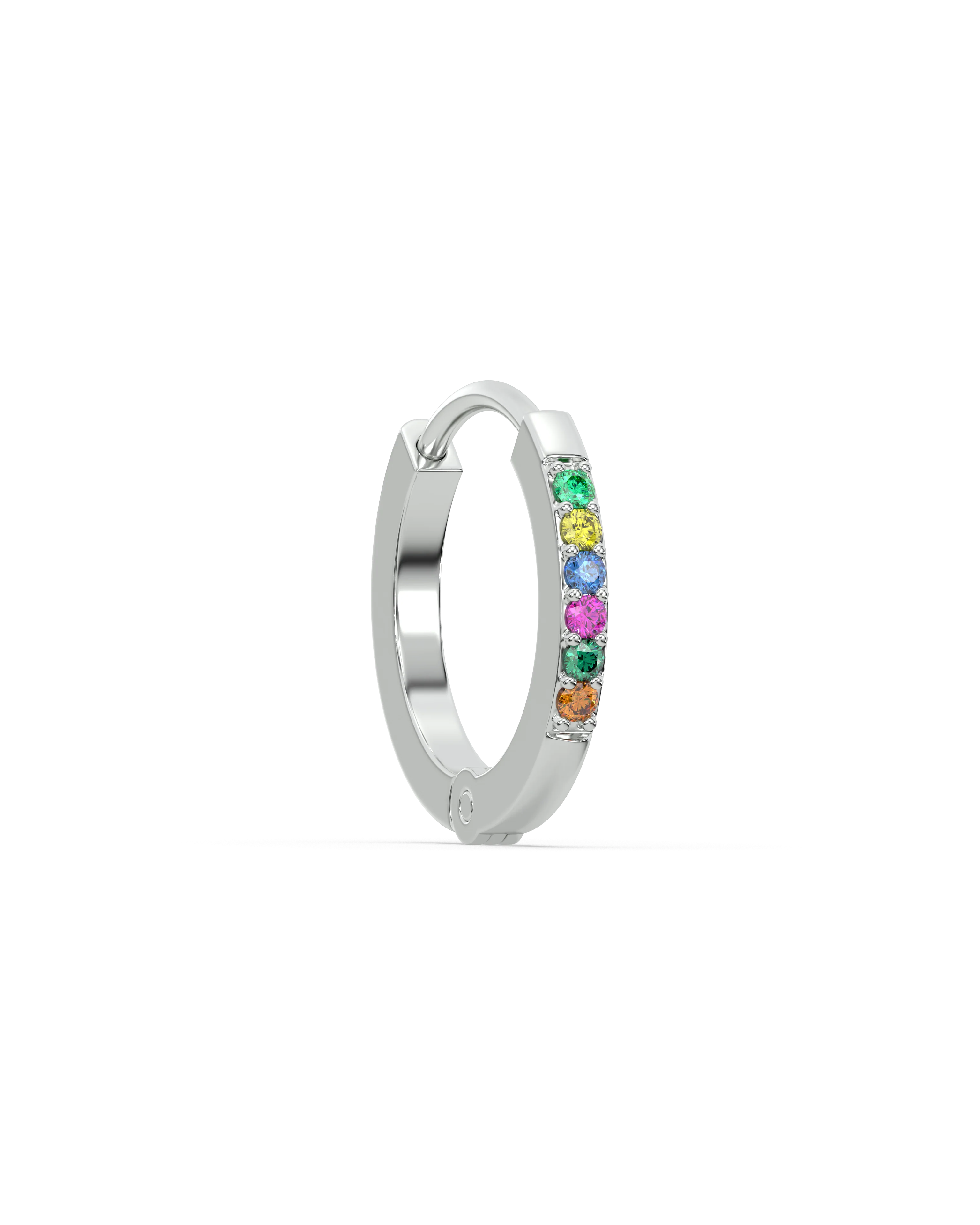 Multi Color Stone Hoops Earrings