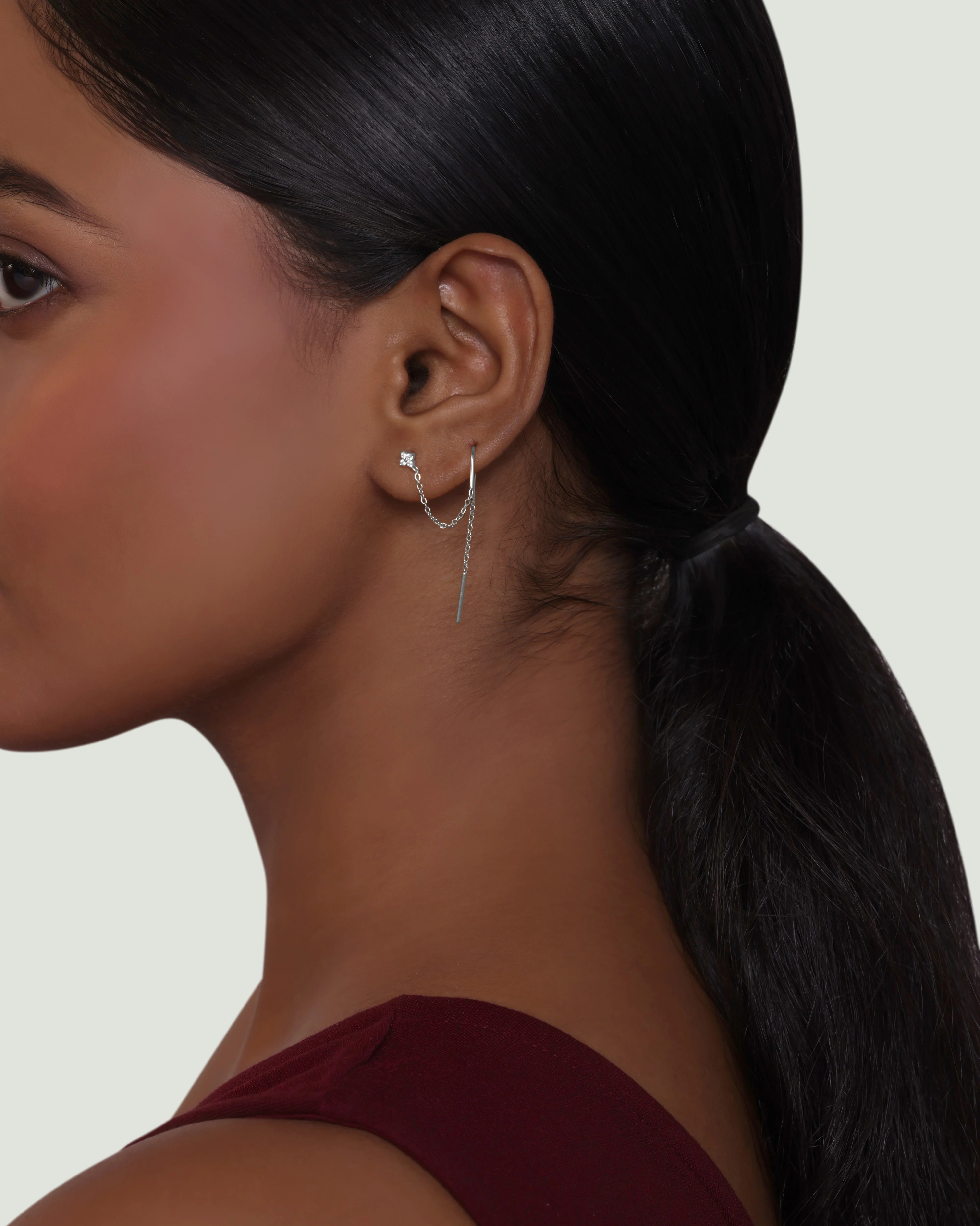 Elise Sui Dhaga Chain Connector Earrings - Image 3