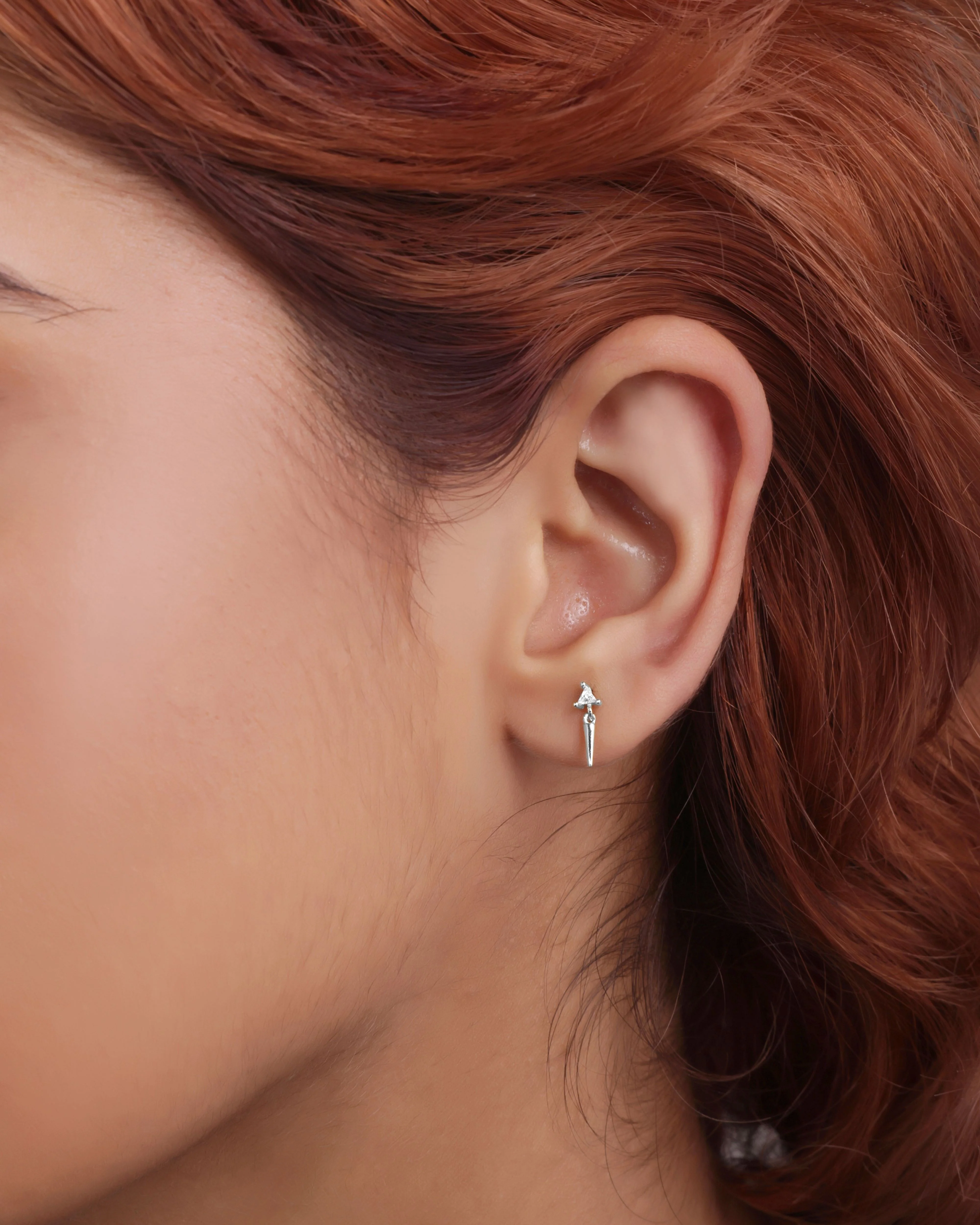 Mini Pave' Geometric Stud Earrings - Image 2