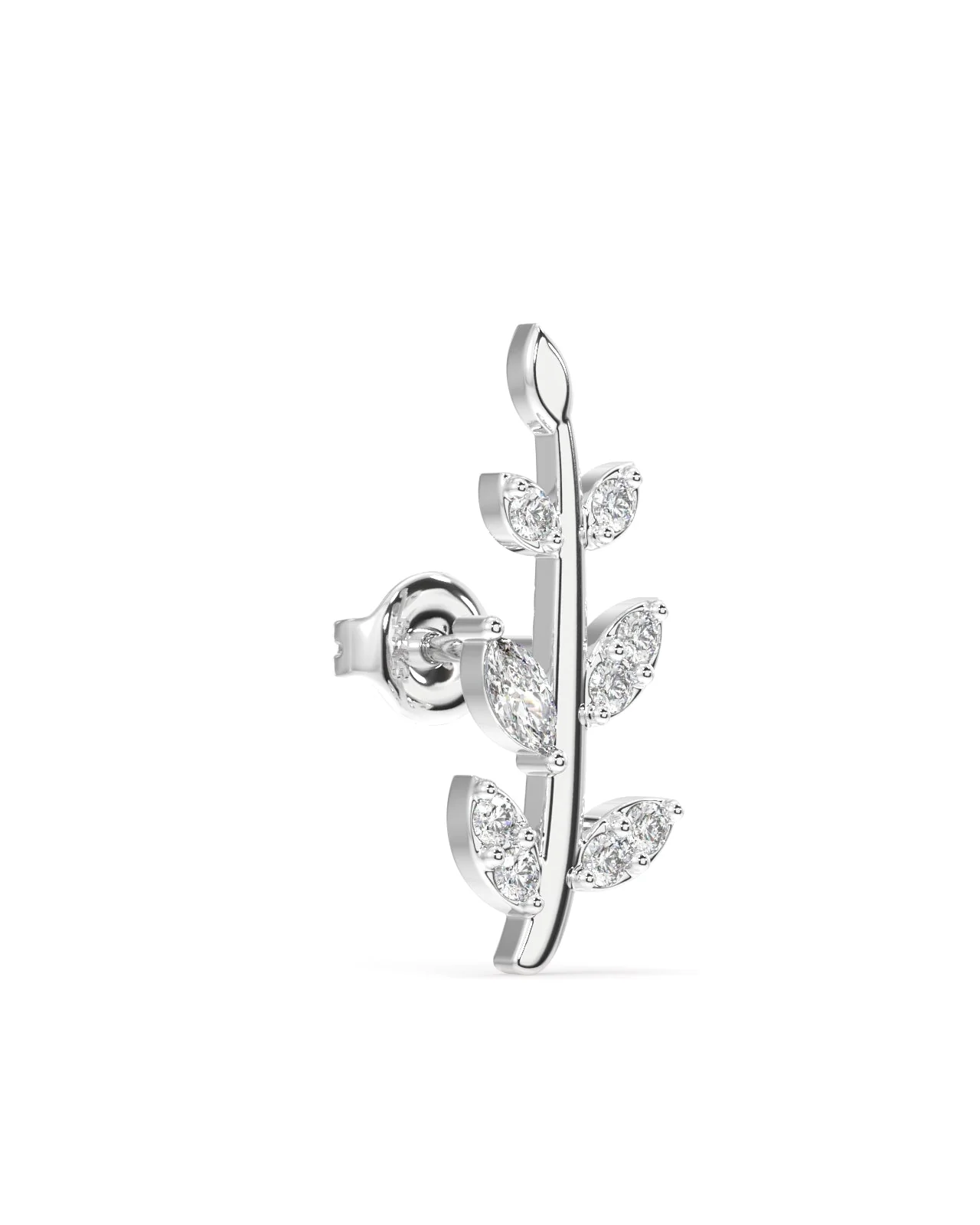 Luxury Zircon Paved Leaf Studs Earrings - Image 4