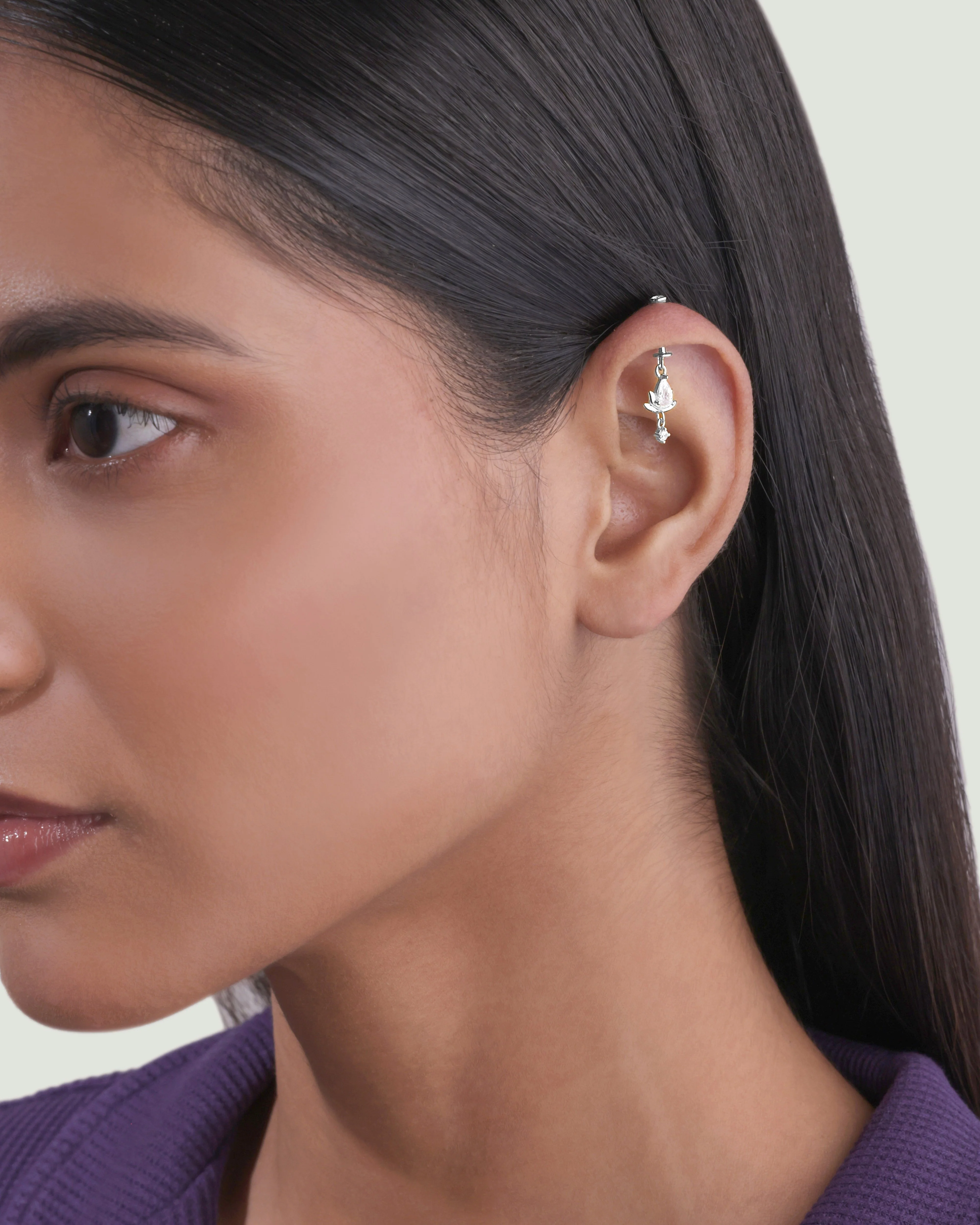 Modern Kamal Helix Hanging Earrings - Image 3