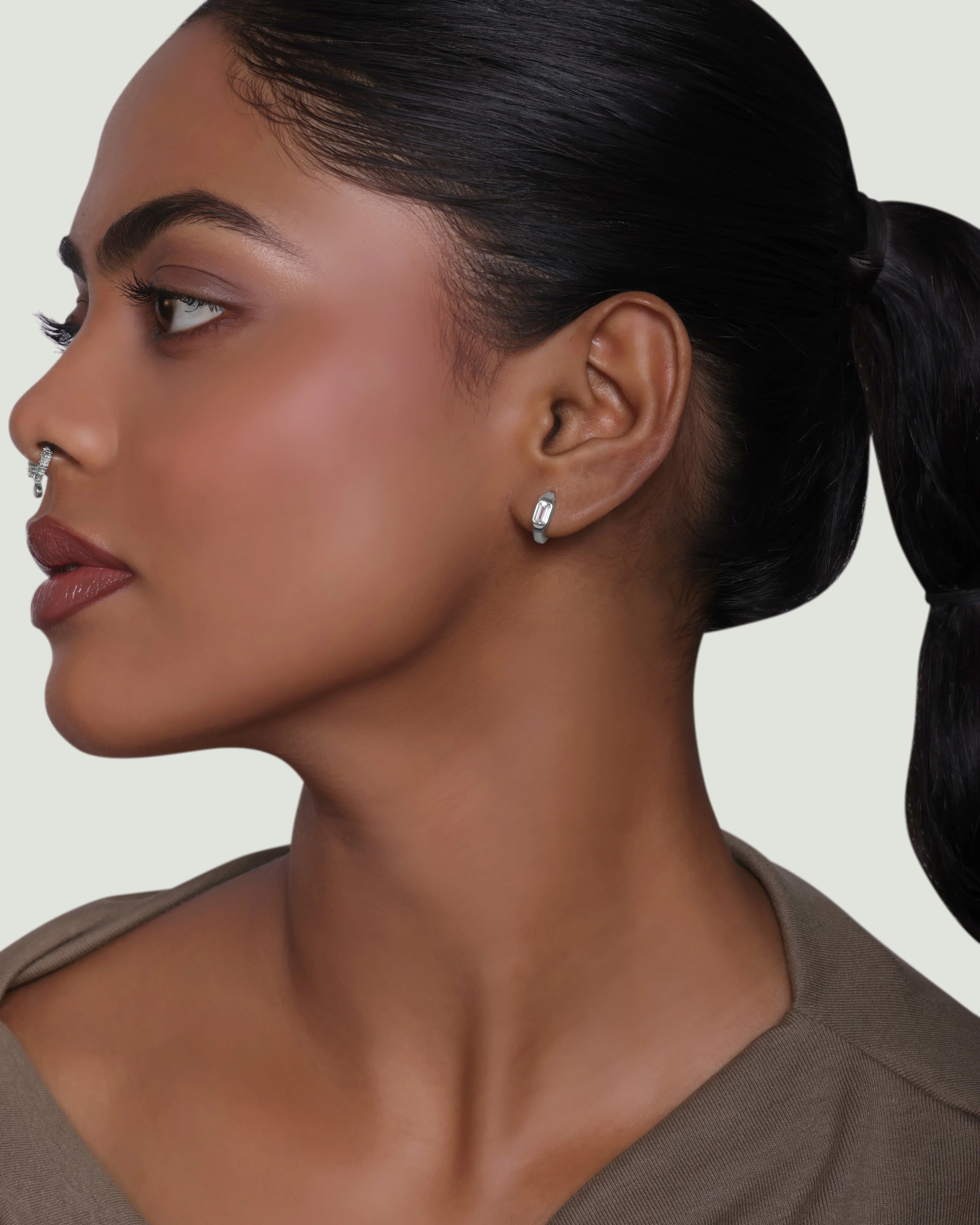 Modern Sleek Bar Hoop Earrings - Image 4