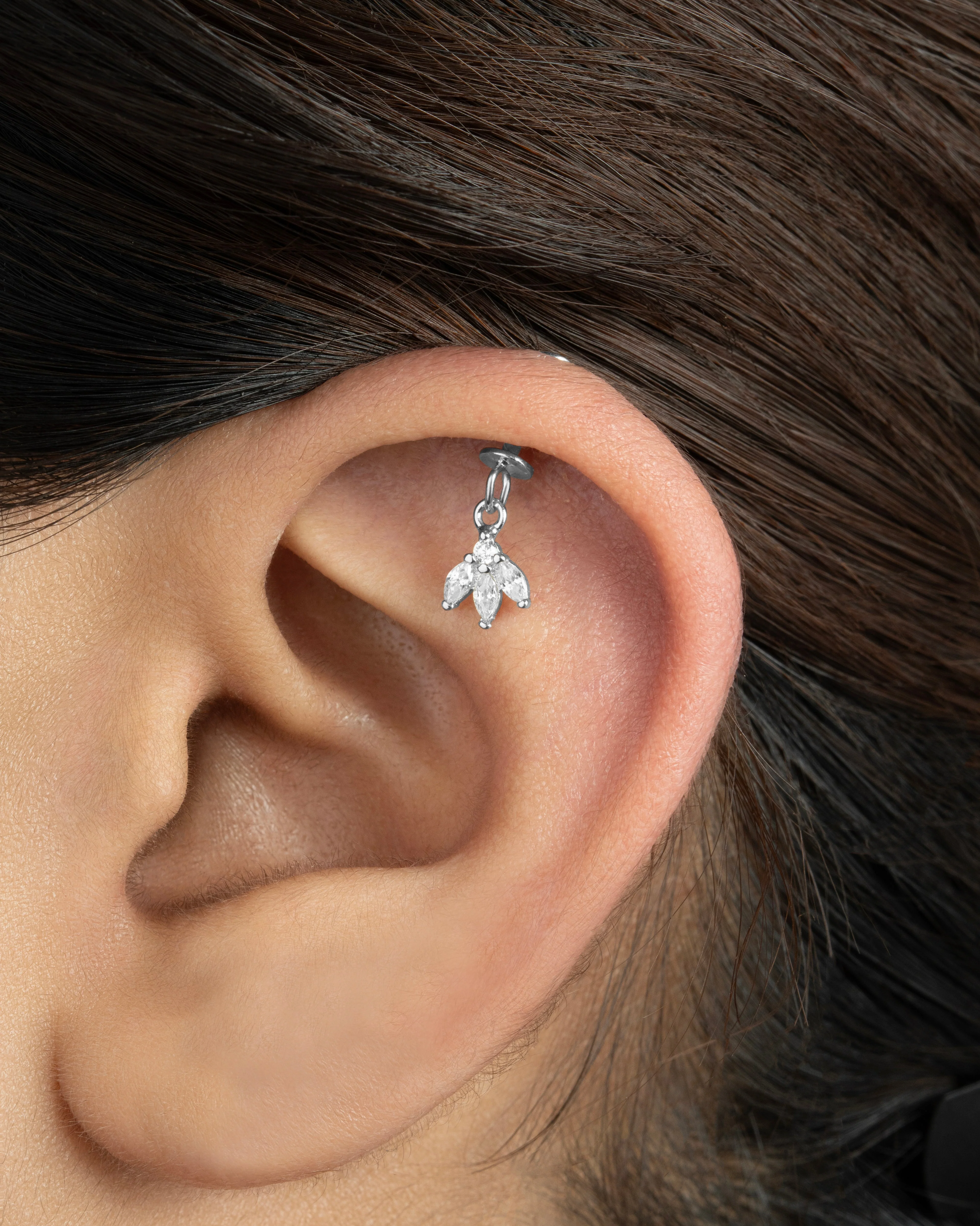 Petal Helix Hanging Earrings - Image 2