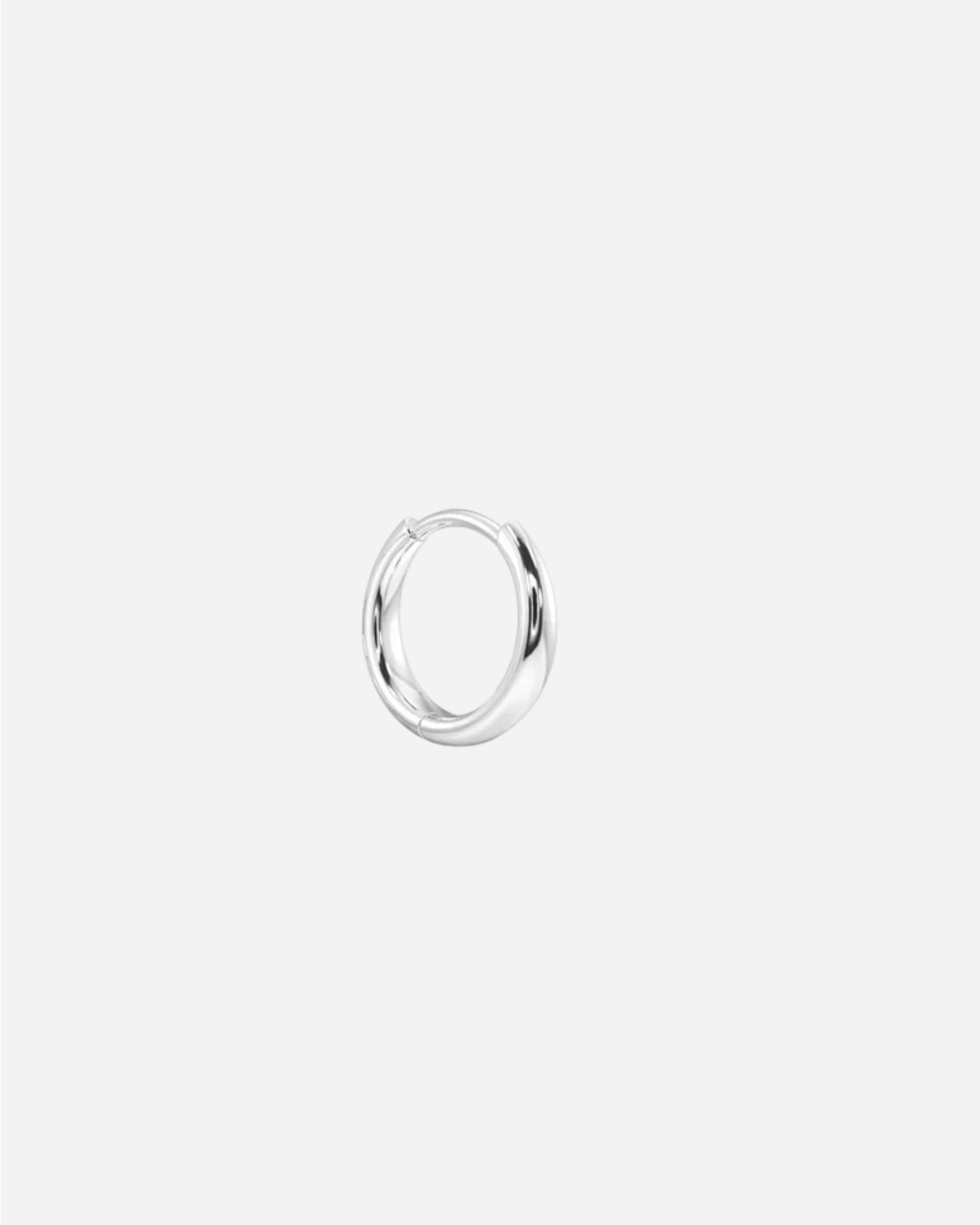 Silver Plain Kaju Bali  Hoop Earrings For Men's - Image 2