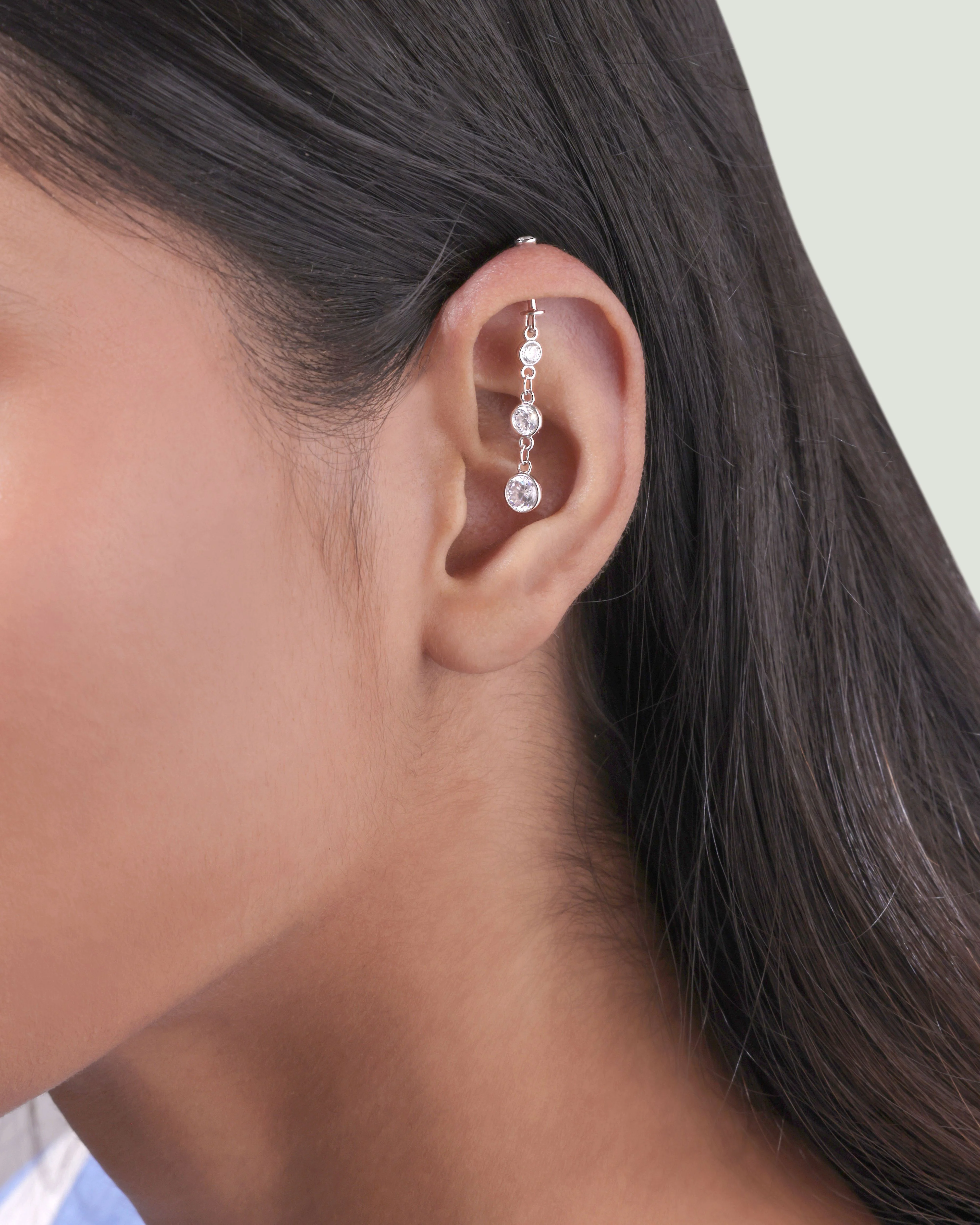Three Drop Helix Piercings Hanging Earrings - Image 2