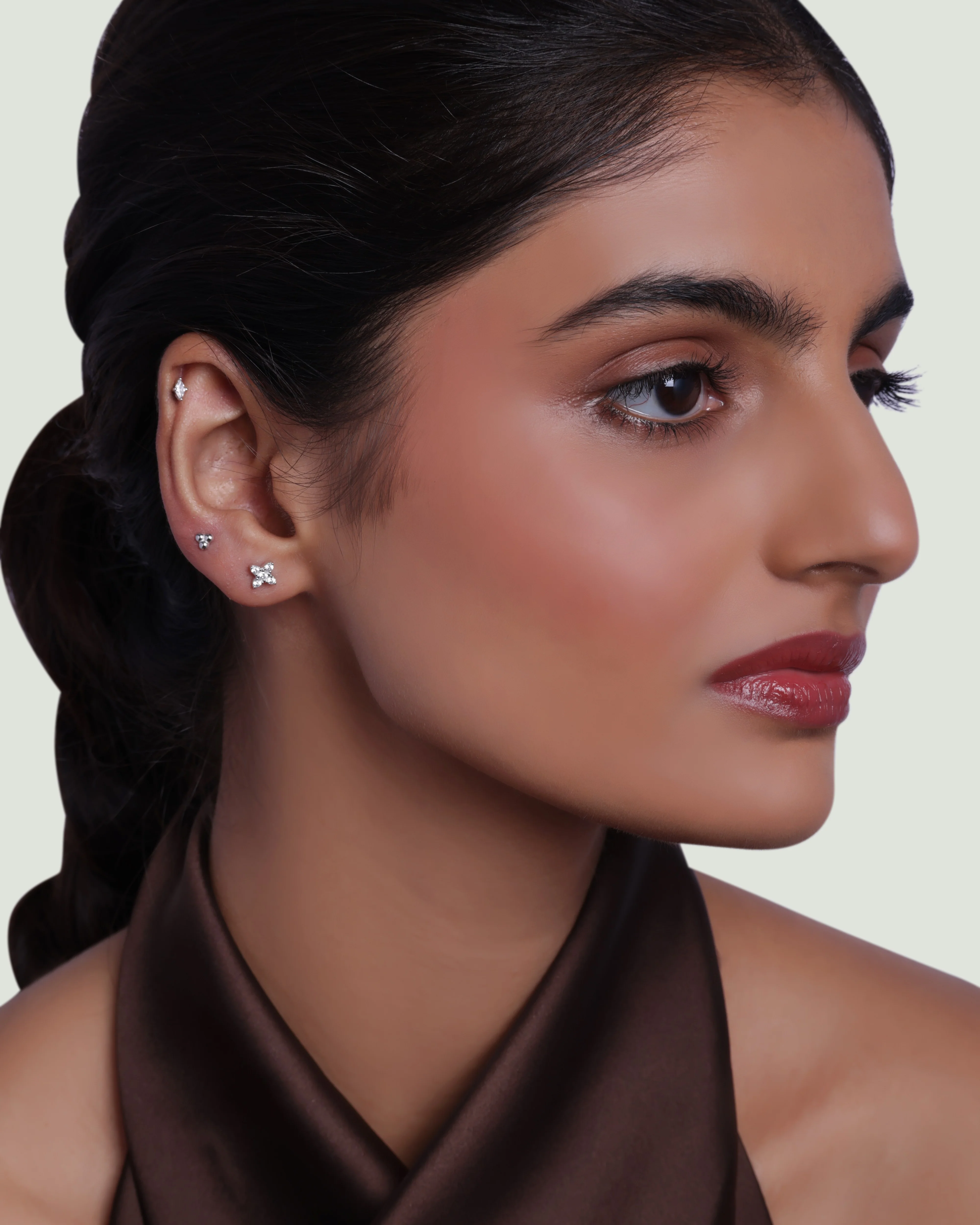 Quadra Bloom Flat Back Stud Earrings - Image 6