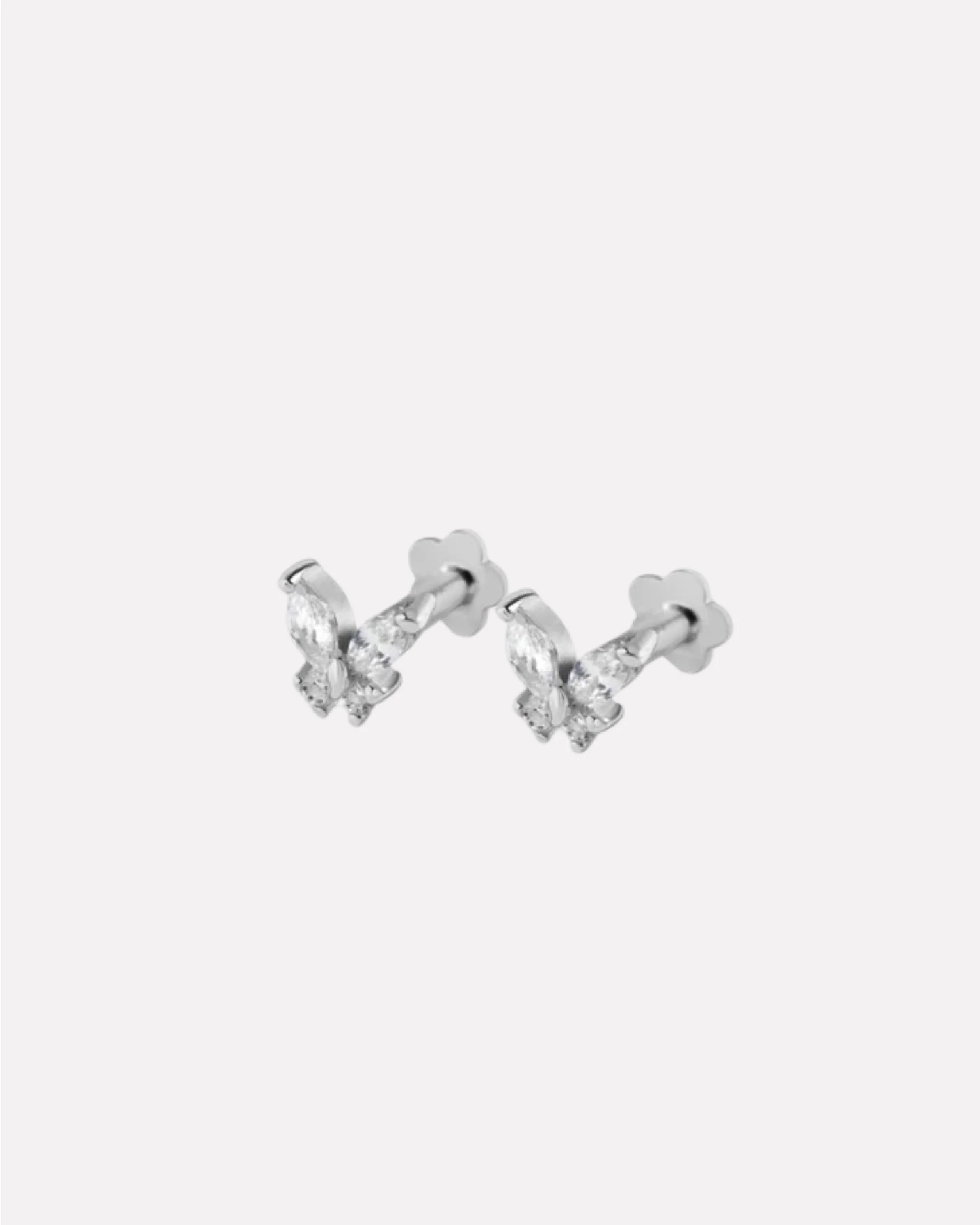 Radiant Butterfly Flat Back Screw Stud Earrings - Image 3