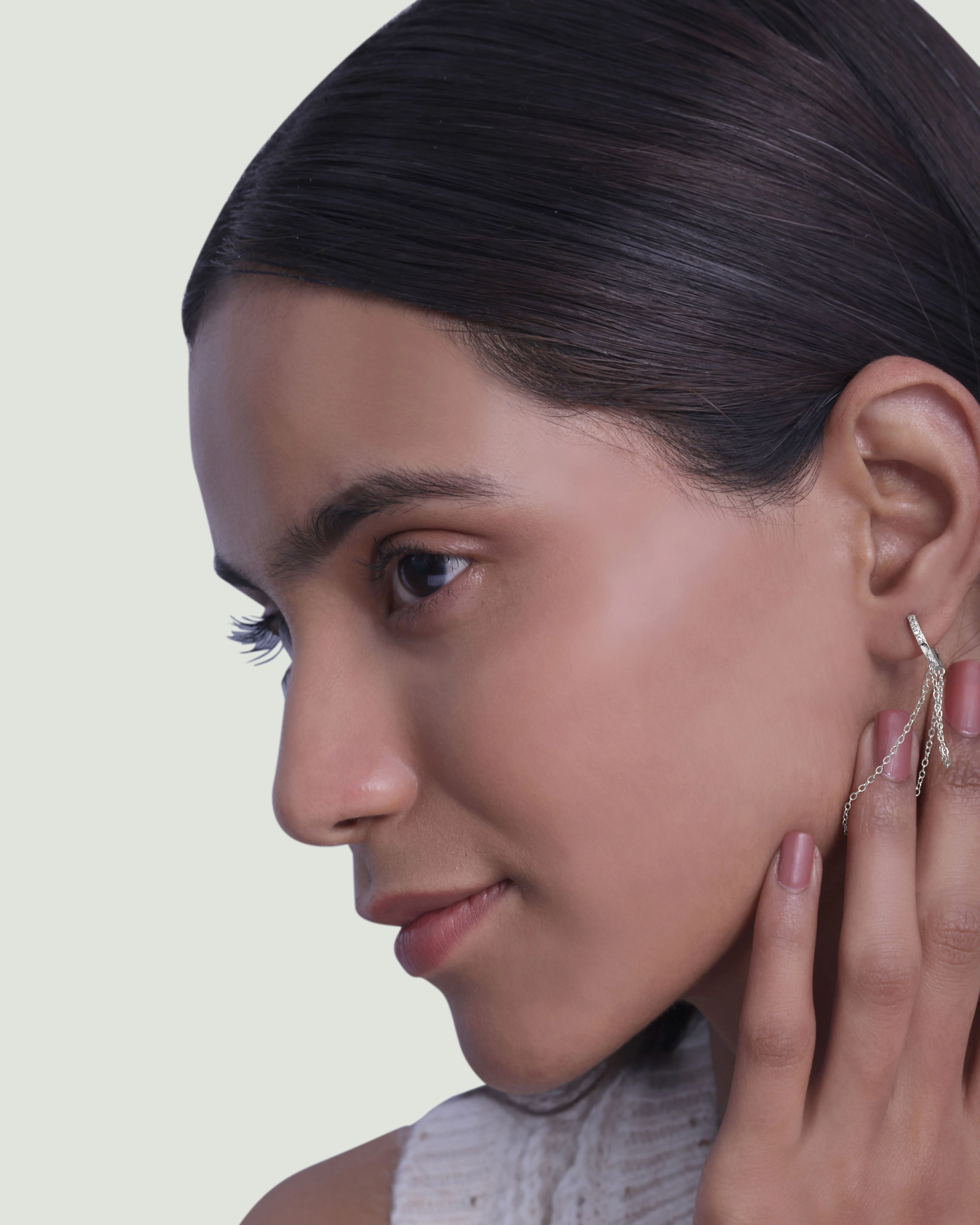 Statement Double Chain Hoop Earrings - Image 2