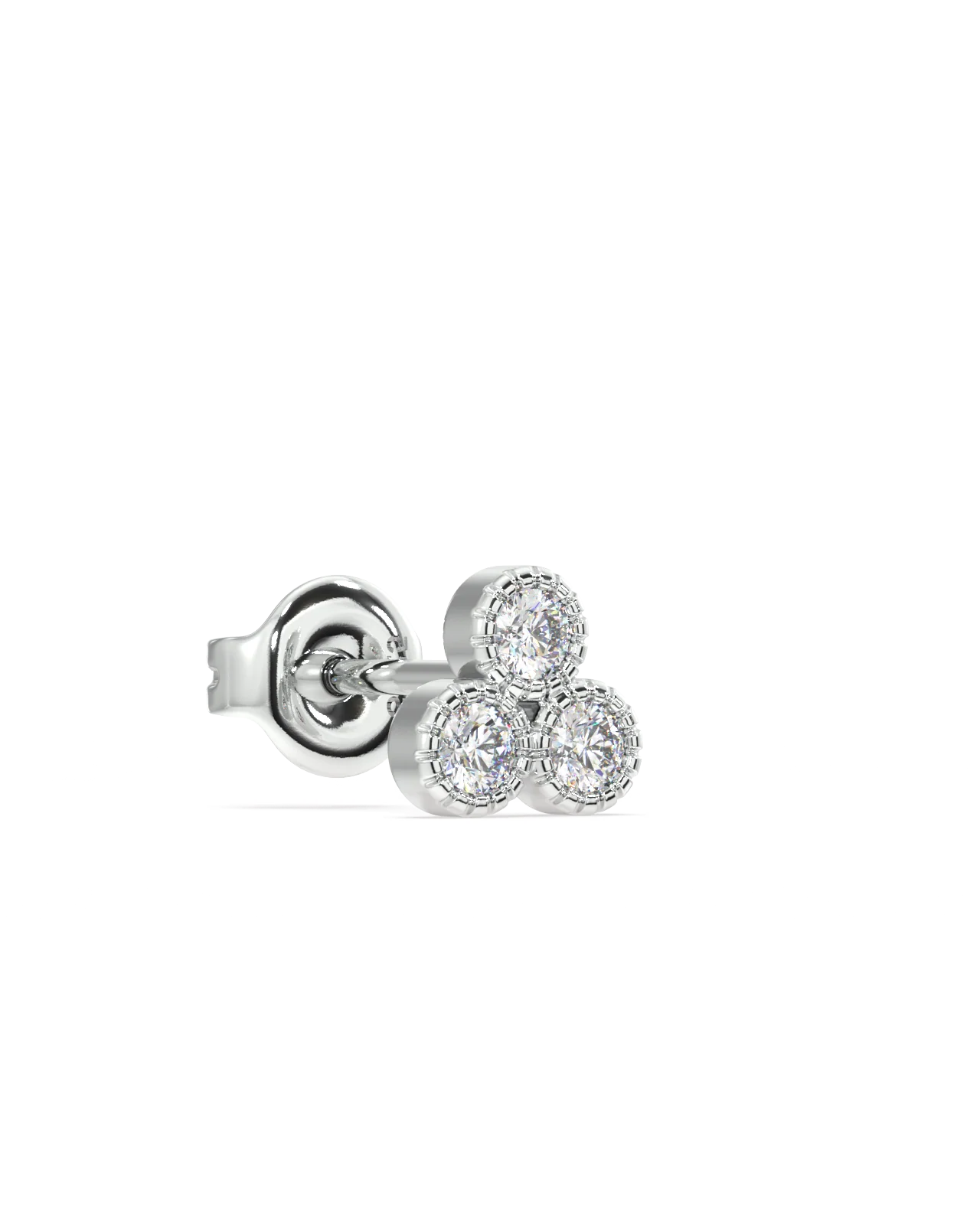 Symmetry Three Stone Stud Earrings - Image 3