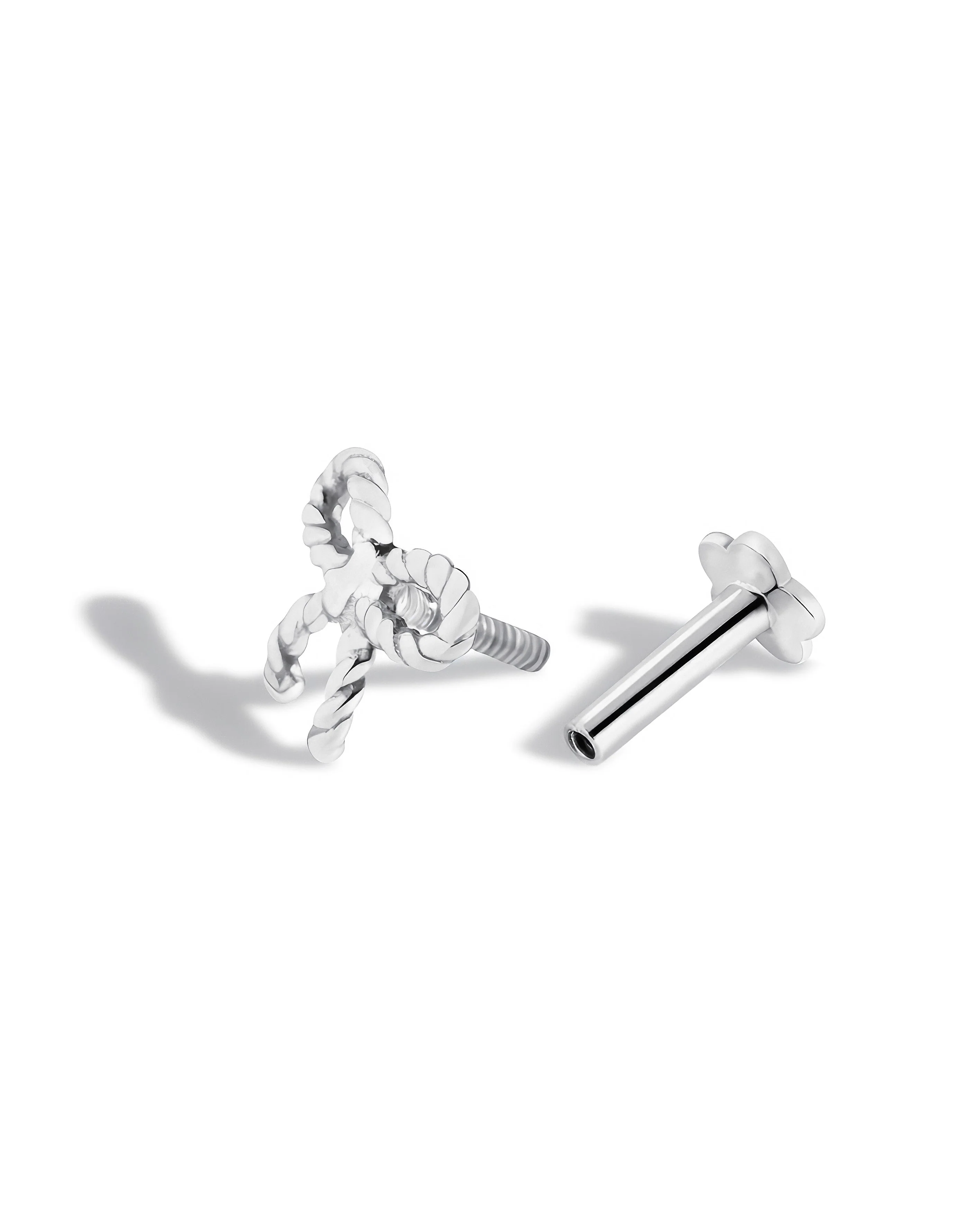 Twisted Bow Knot Flat Back Stud Earrings - Image 3