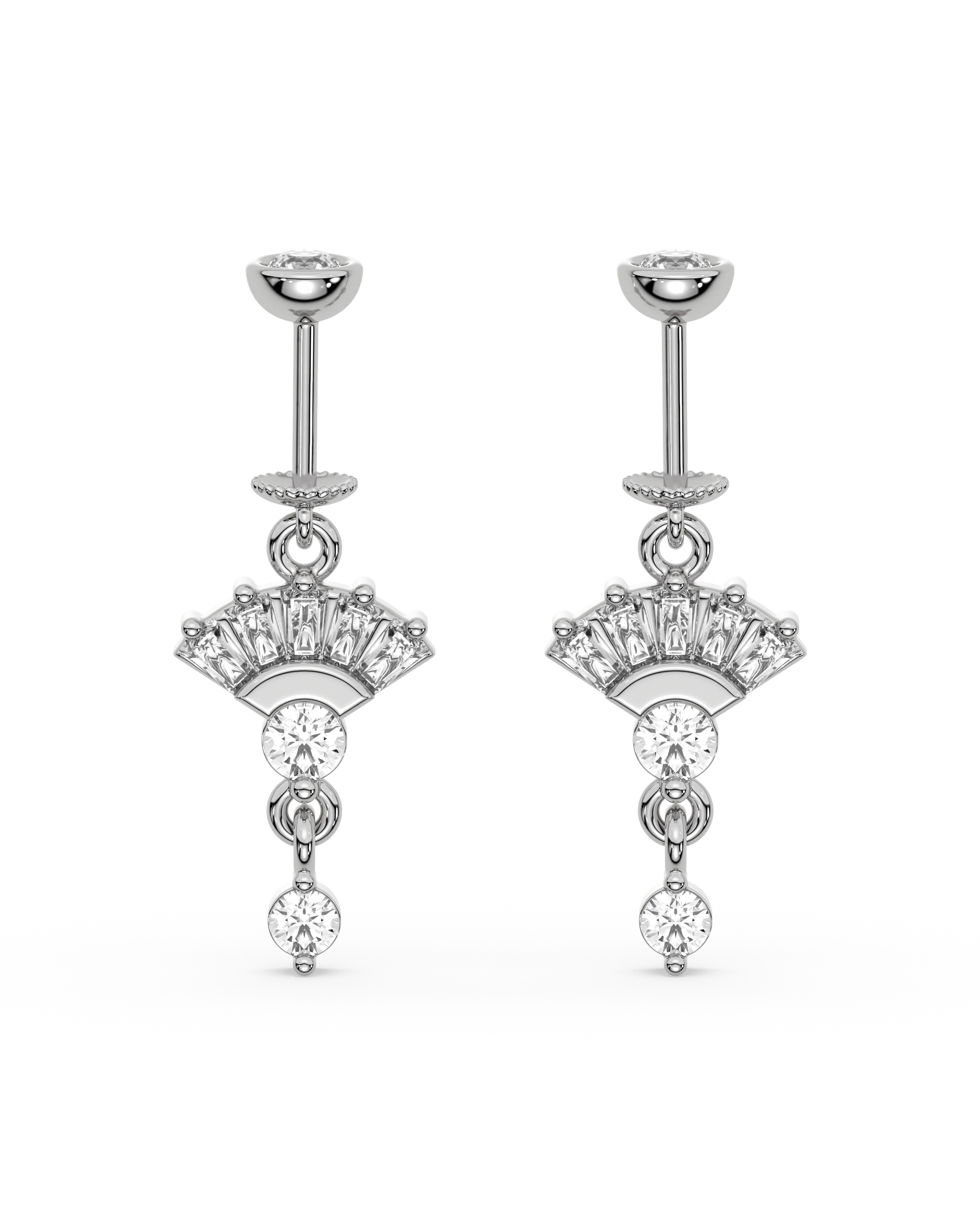 Zirconia Umbrella Helix Hanging Earrings