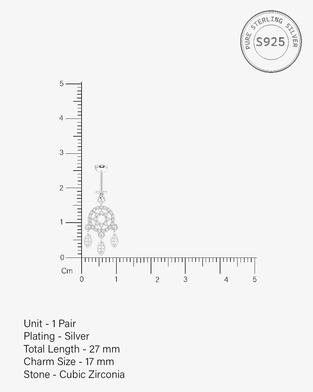 Zircon Paved Dreamcatcher Screw Helix Hanging Earrings - Image 5