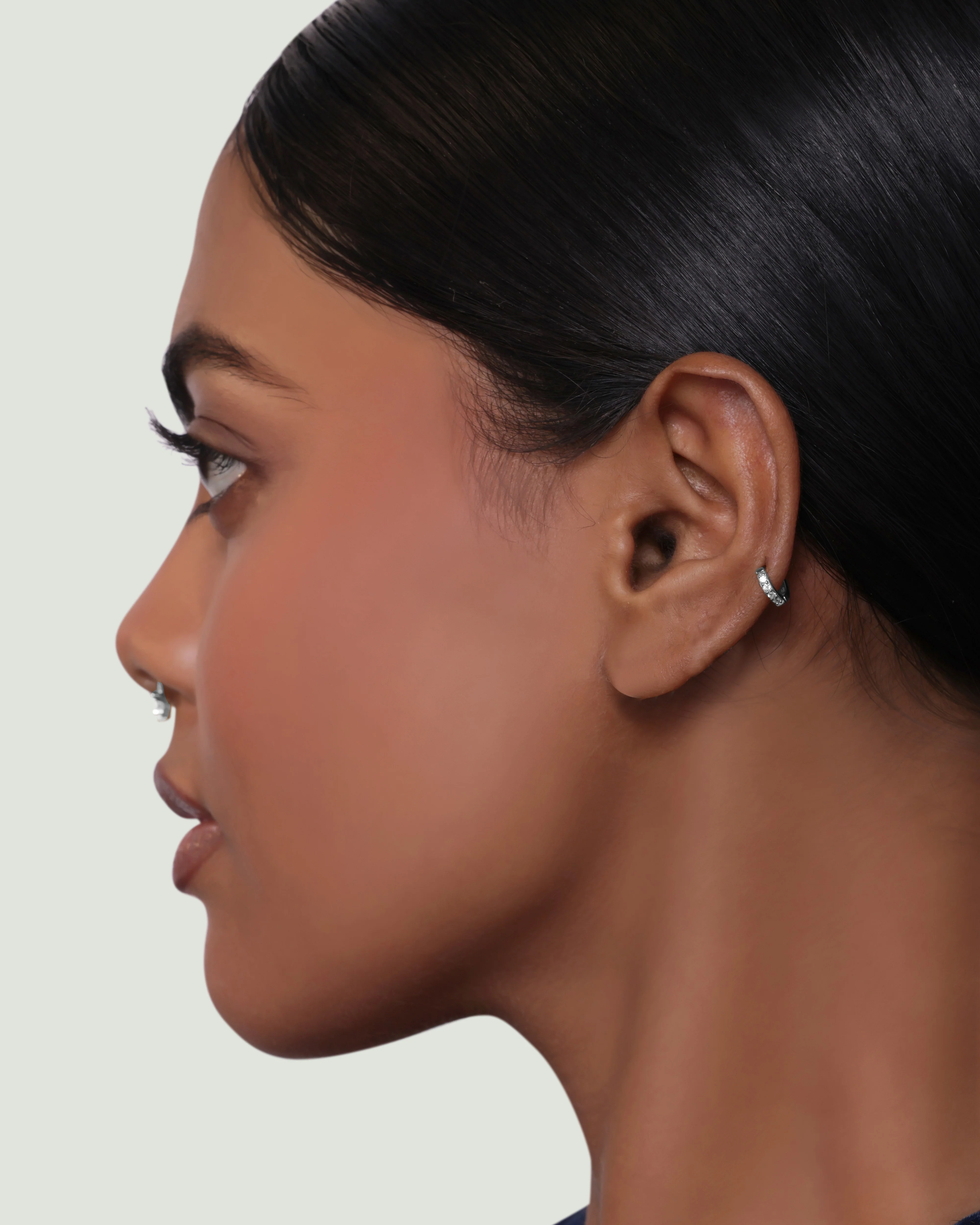 Zirconia Statement Round Hoop Earrings Multiple Size - Image 3